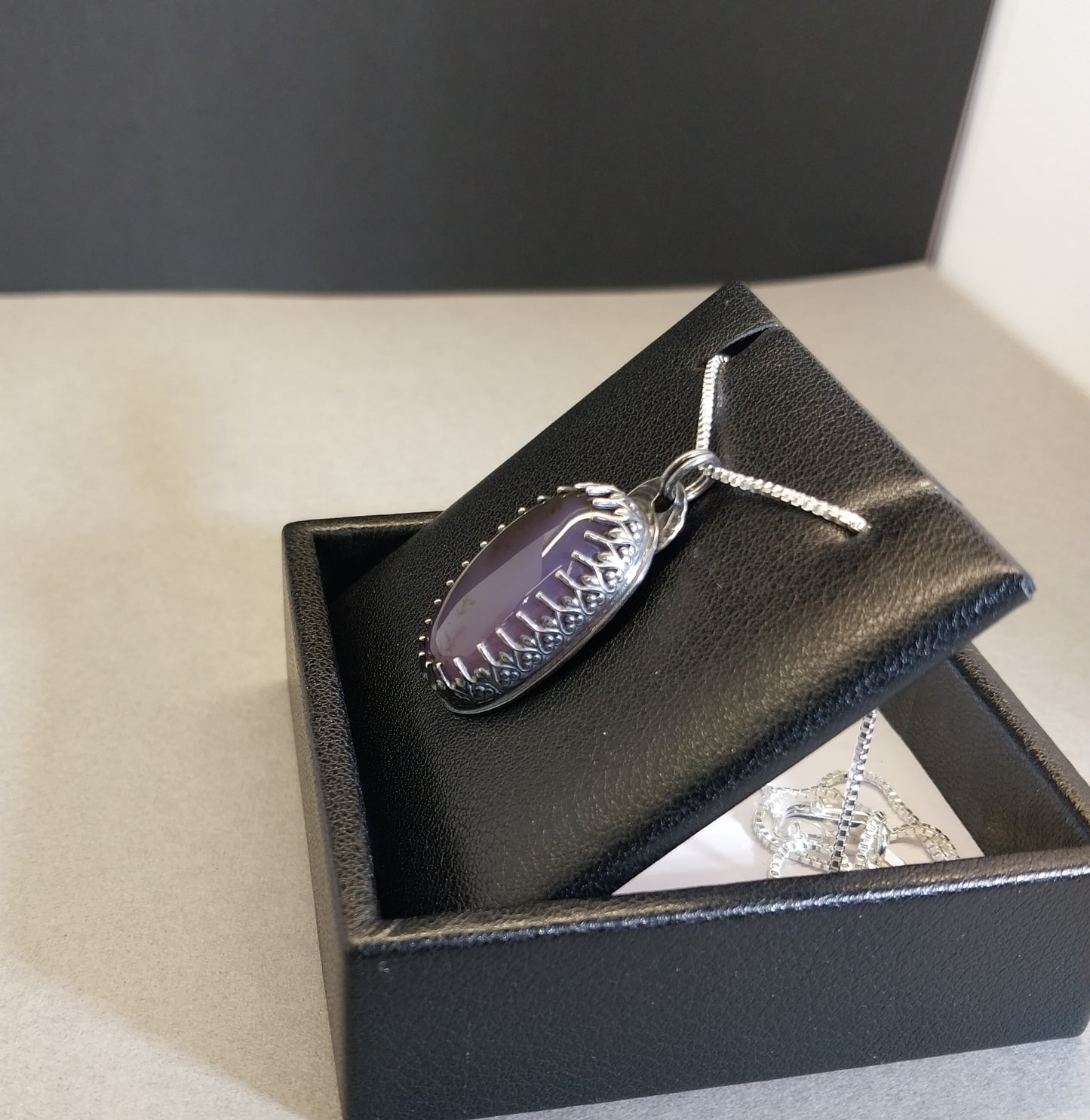 Nevada Amethyst Sage Agate Sterling Silver Necklace