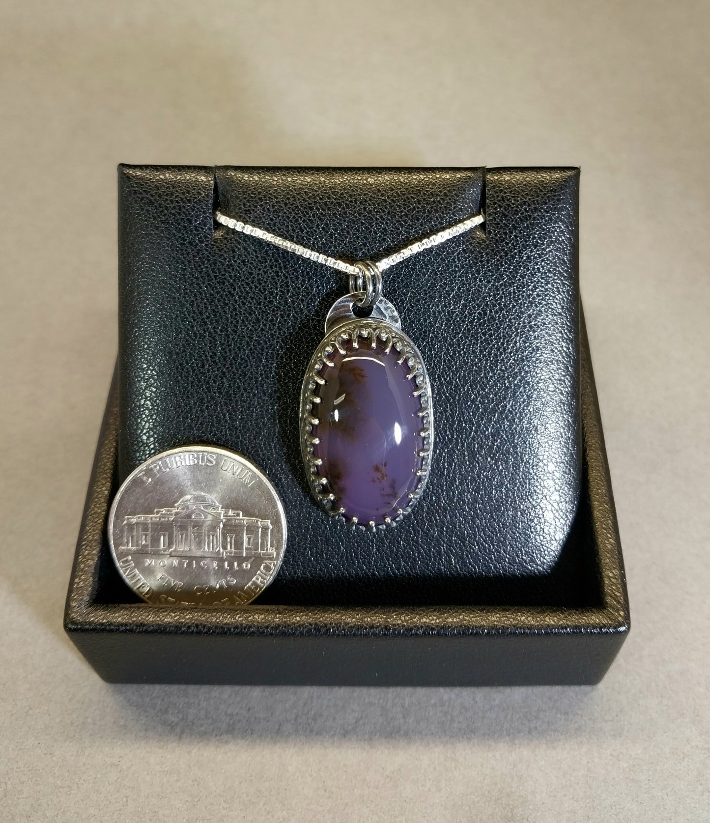 Nevada Amethyst Sage Agate Sterling Silver Necklace