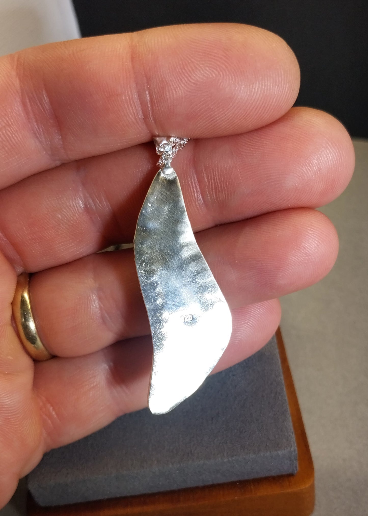 Blue Fordite Necklace in a Unique Shape Handmade Artisan Jewelry