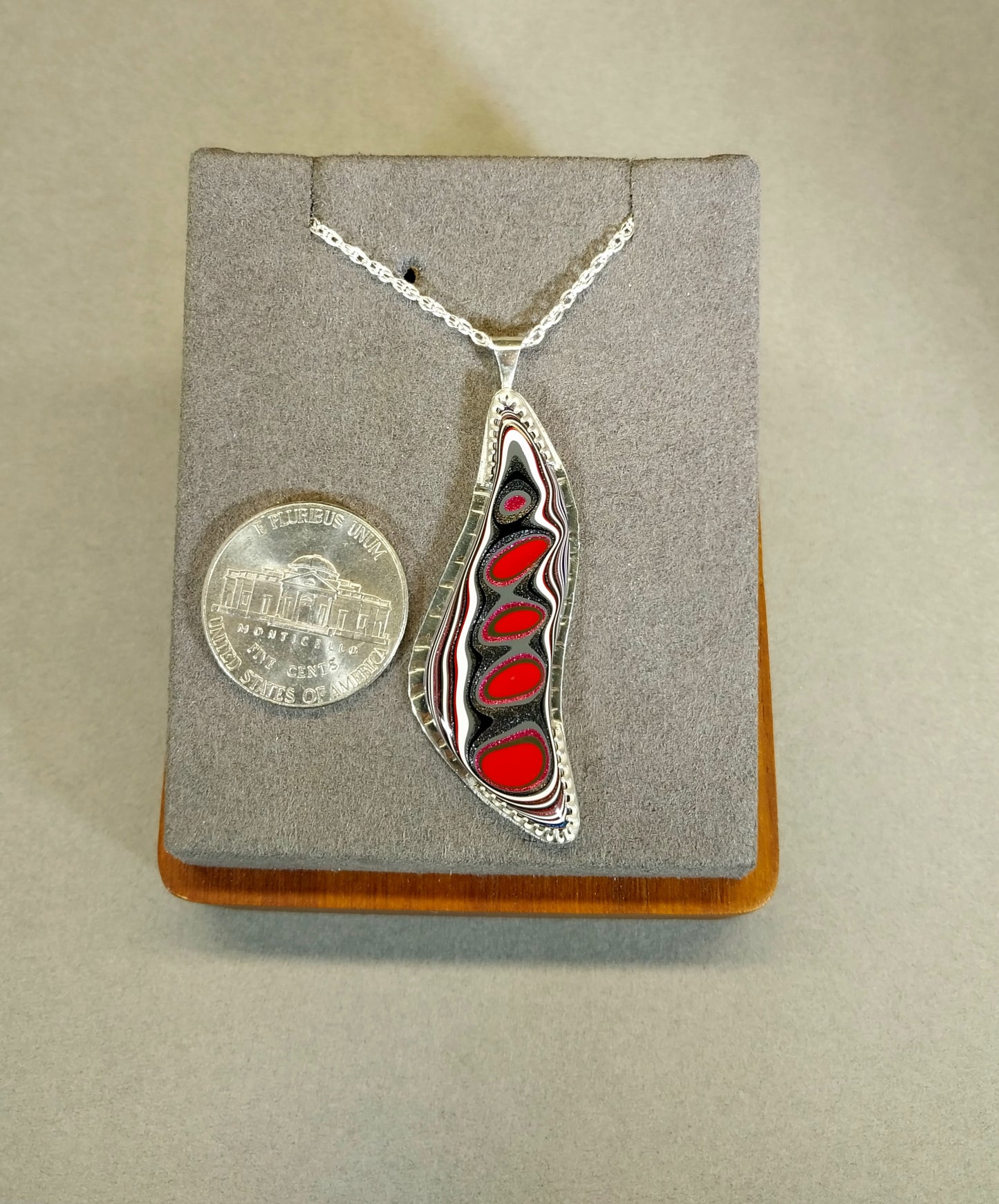 Blue Fordite Necklace in a Unique Shape Handmade Artisan Jewelry