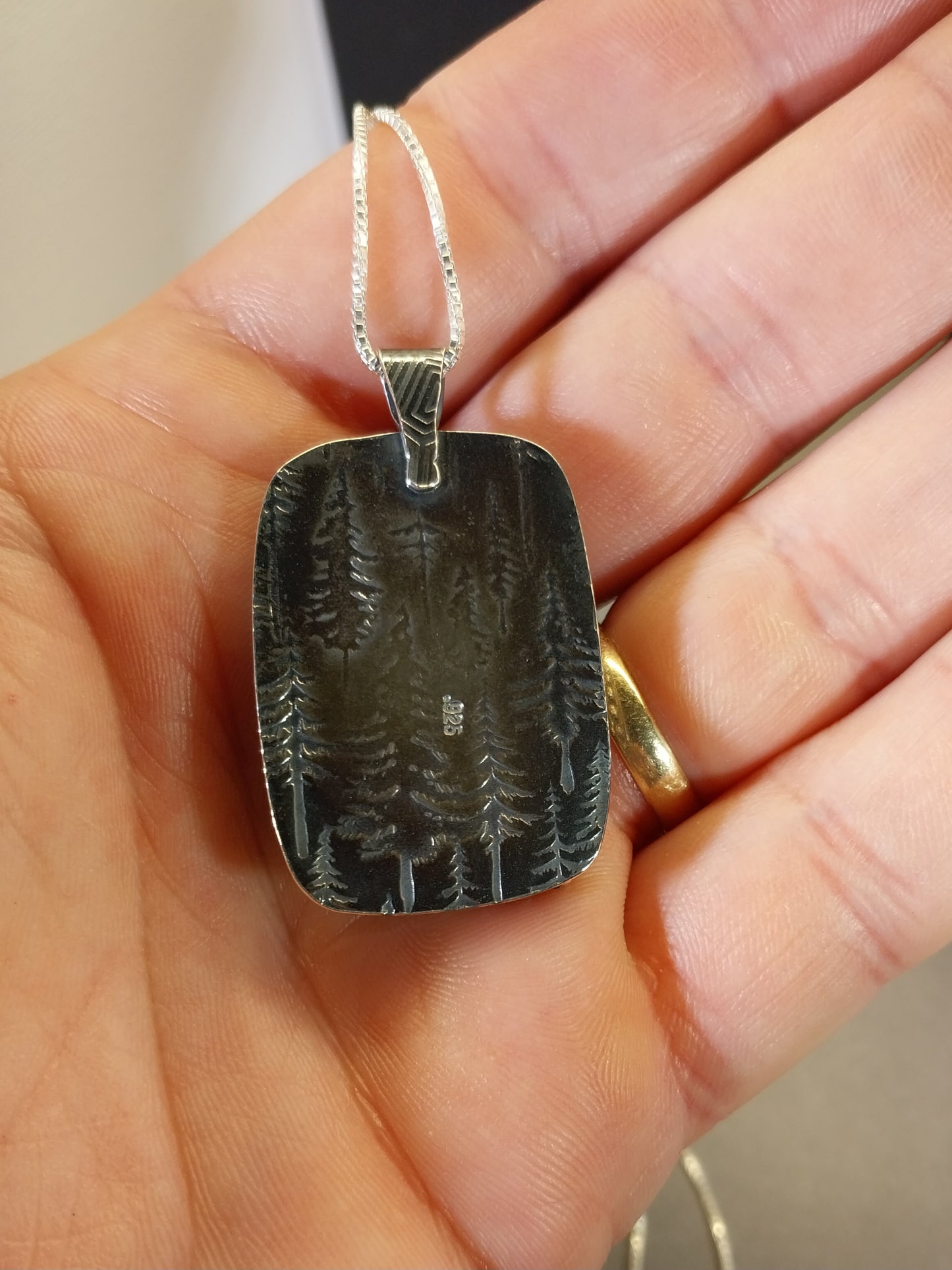 Wisconsin Moonstone Necklace in Solid Sterling Silver