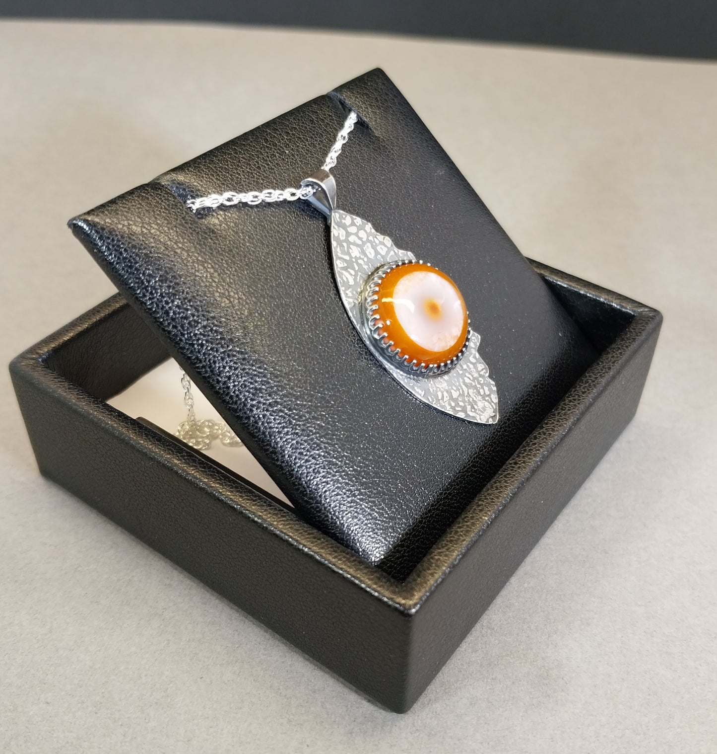 Lake Superior Eye Agate Necklace in Solid Sterling Silver .925