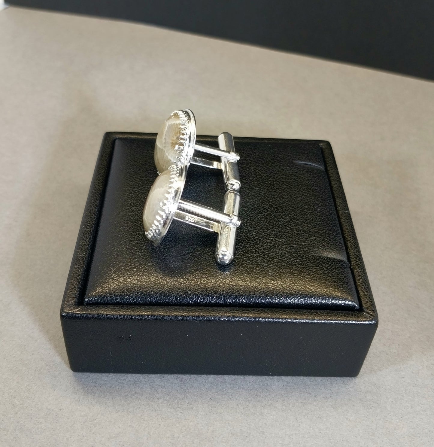 Petoskey Stone Cuff Links, Michigan Petoskey Stone Cufflinks