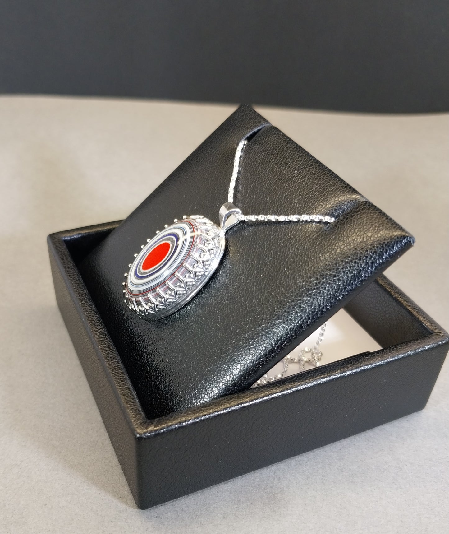 St. Paul MN Fordite Silver Necklace