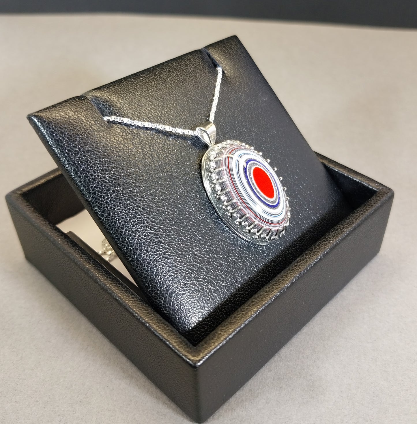 St. Paul MN Fordite Silver Necklace