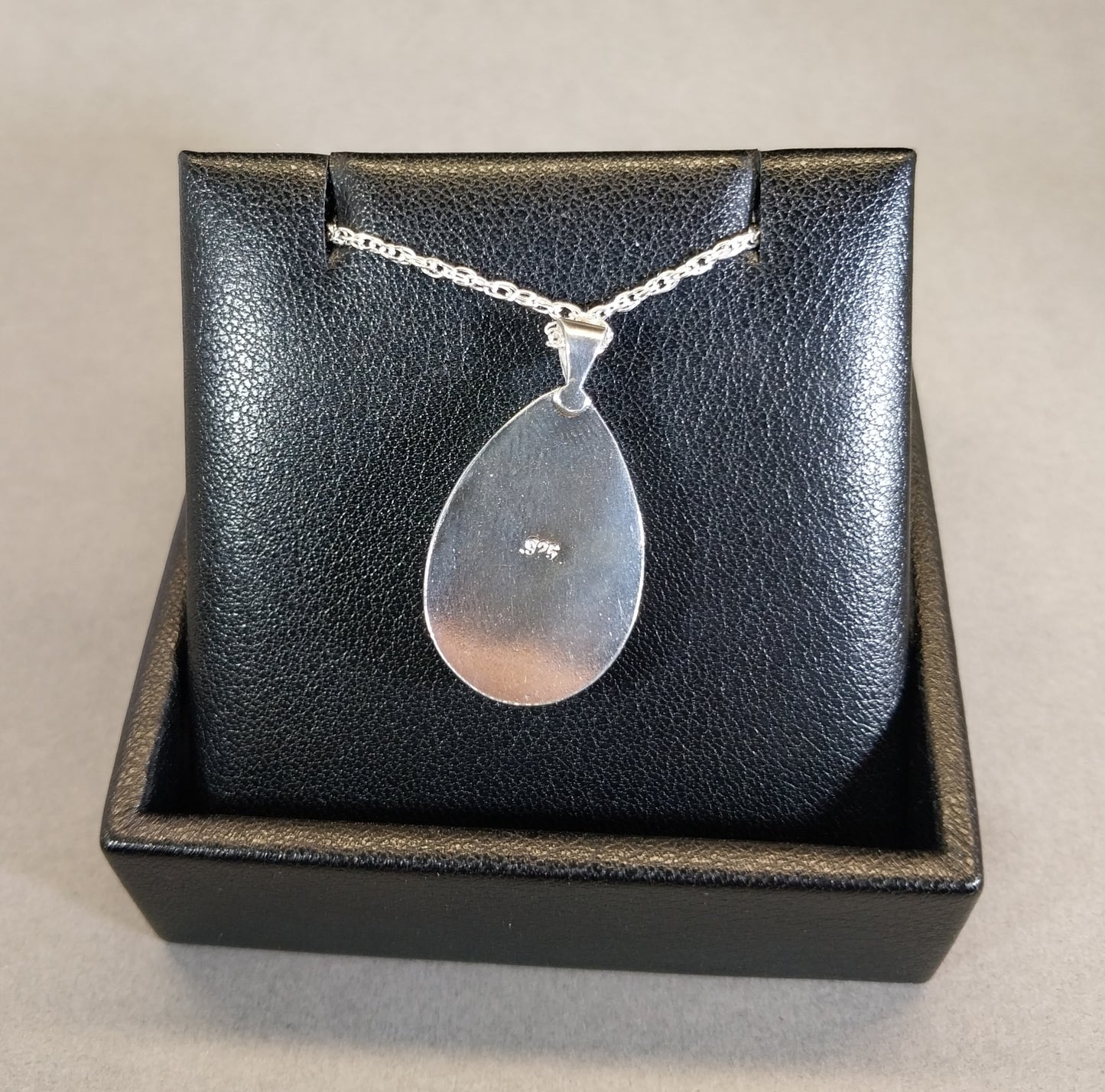 Yooper Stone Necklace in Solid Silver Ultra Rare Black Color