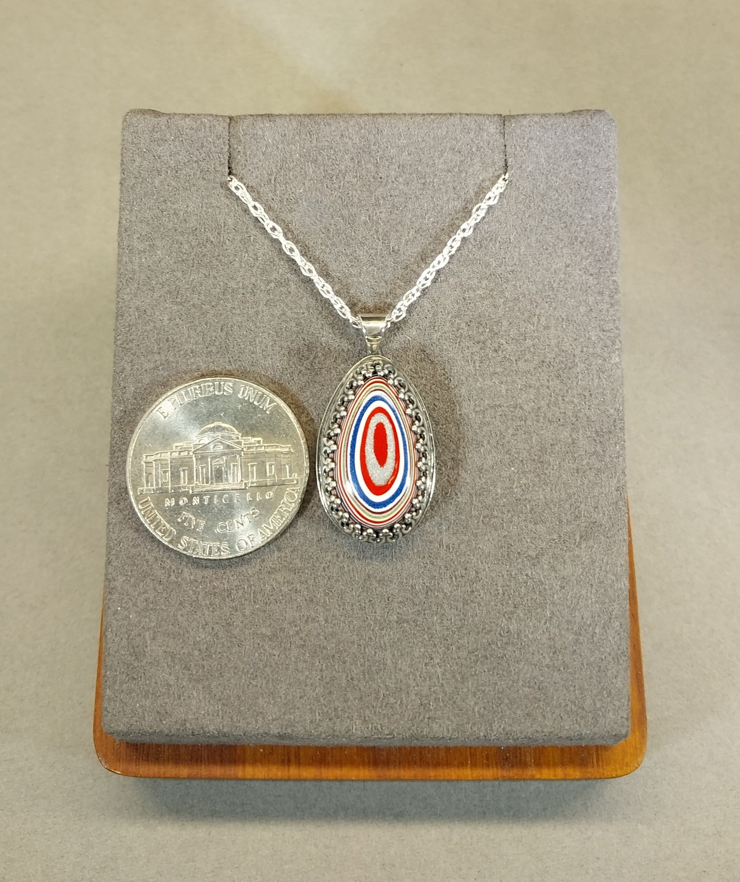 High Quality Fordite Necklace in Sterling Silver