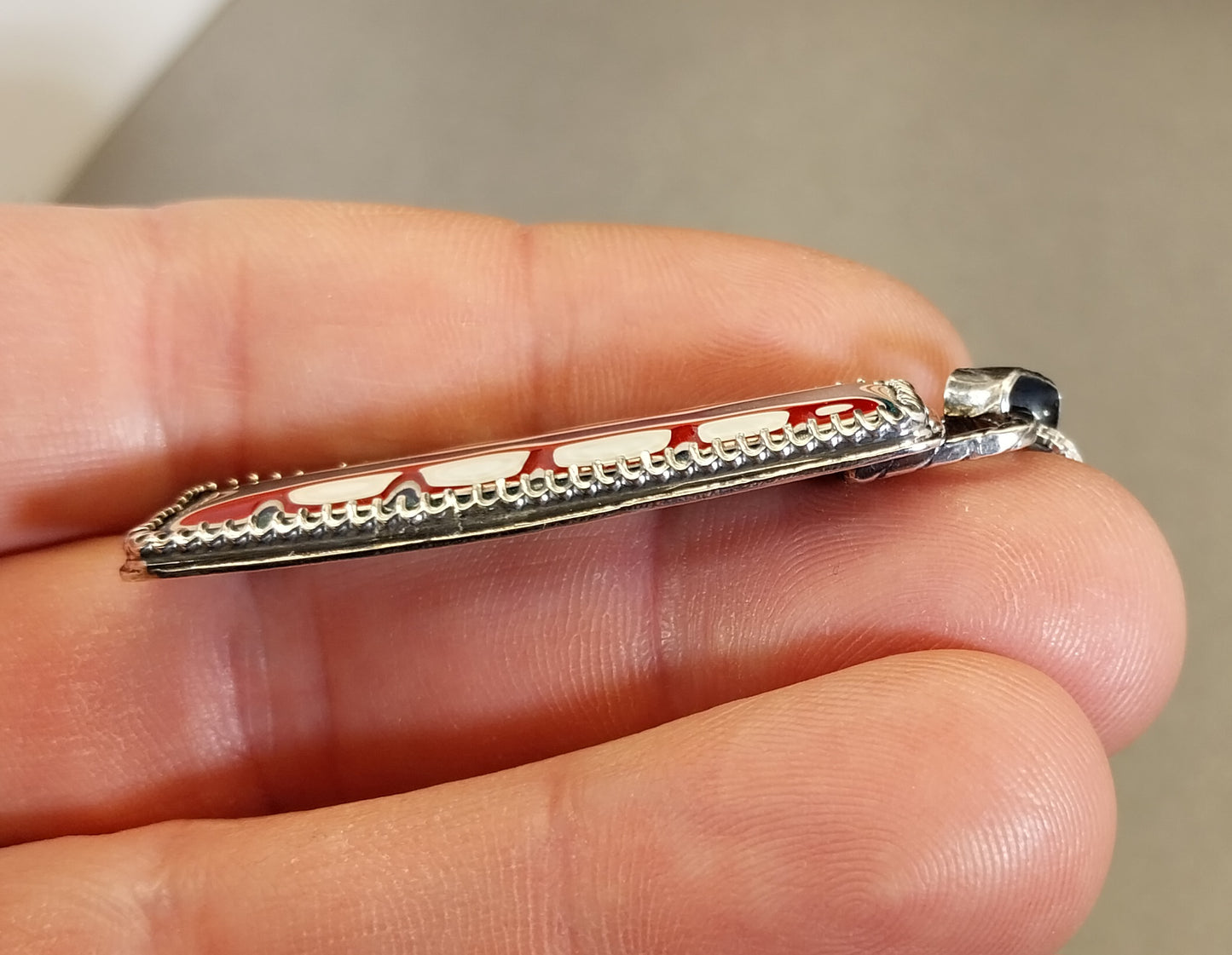 Fordite Necklace, Sterling Silver, Incredible Piece