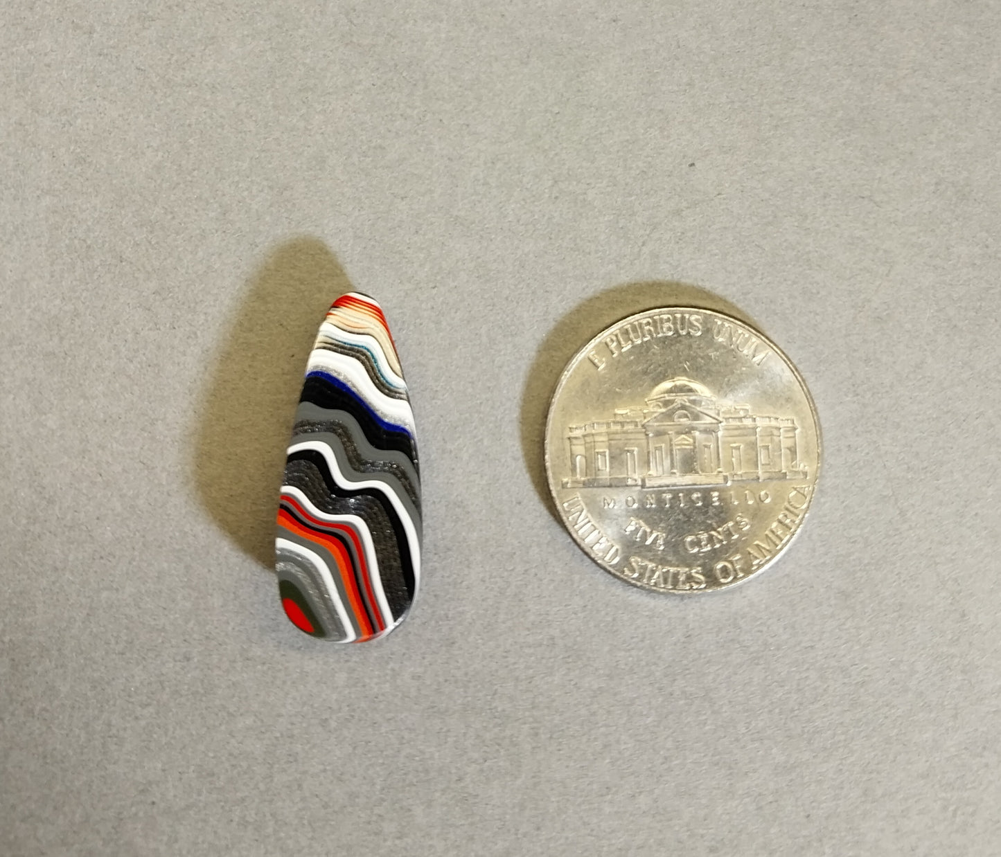 Fordite Cabochon Domed Teardrop, EB3