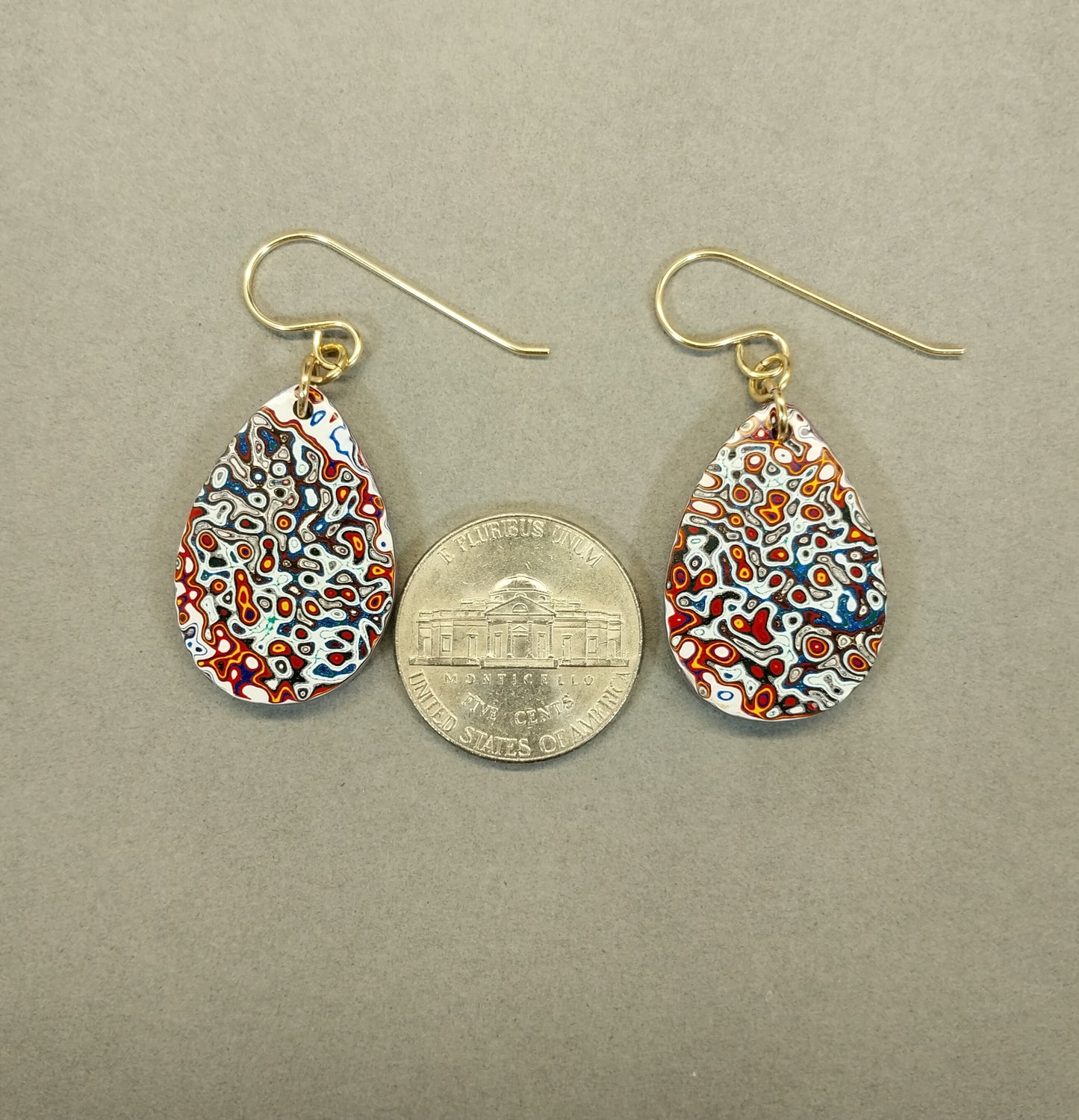 Fordite Earrings with Yellow Gold Fill Ear Wires