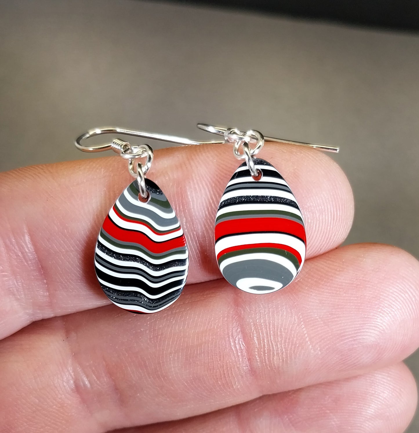 Fordite Earrings with Sterling Silver Ear Wires