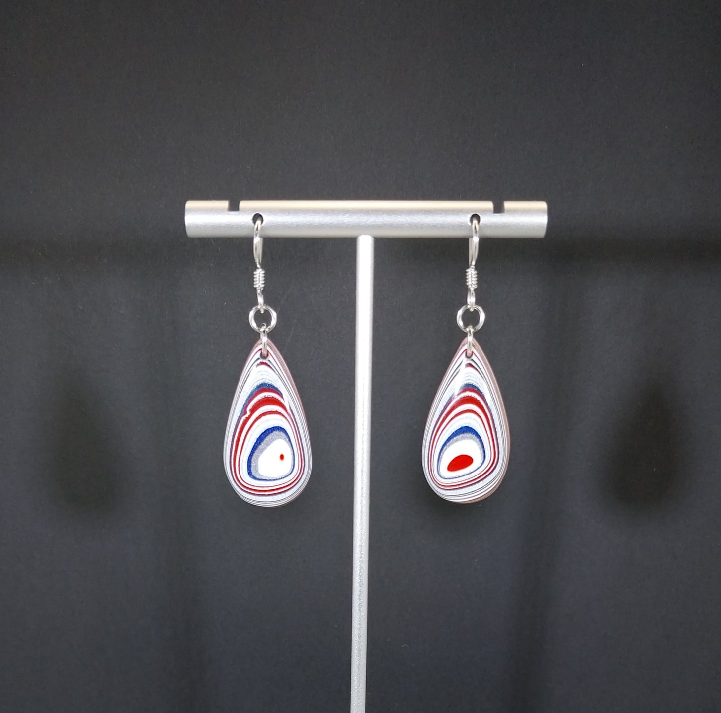 Fordite Earring, Argentium Sterling Ear Wires