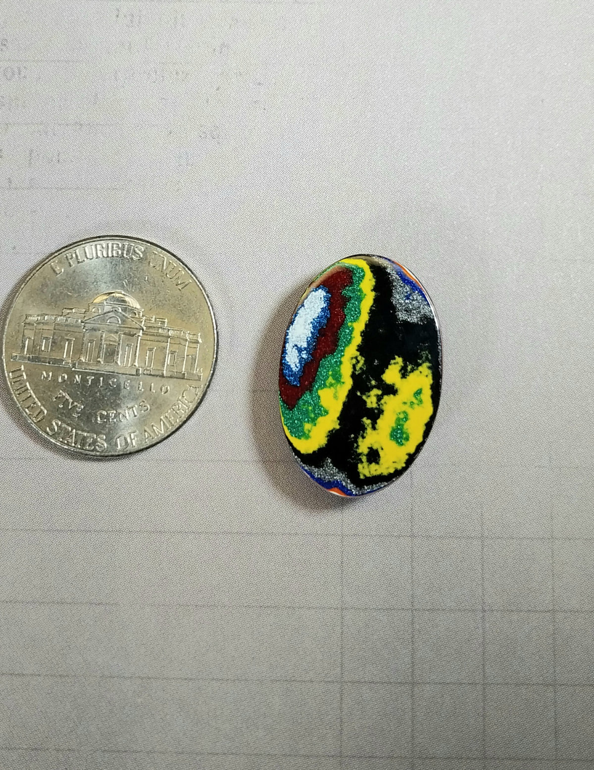 Fordite Cabochon, Colorful Oval