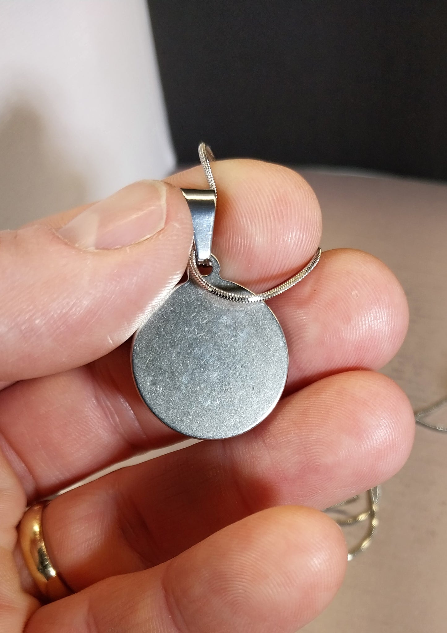 Toledo Ohio Fordite Necklace in Stainless Steel, EB102