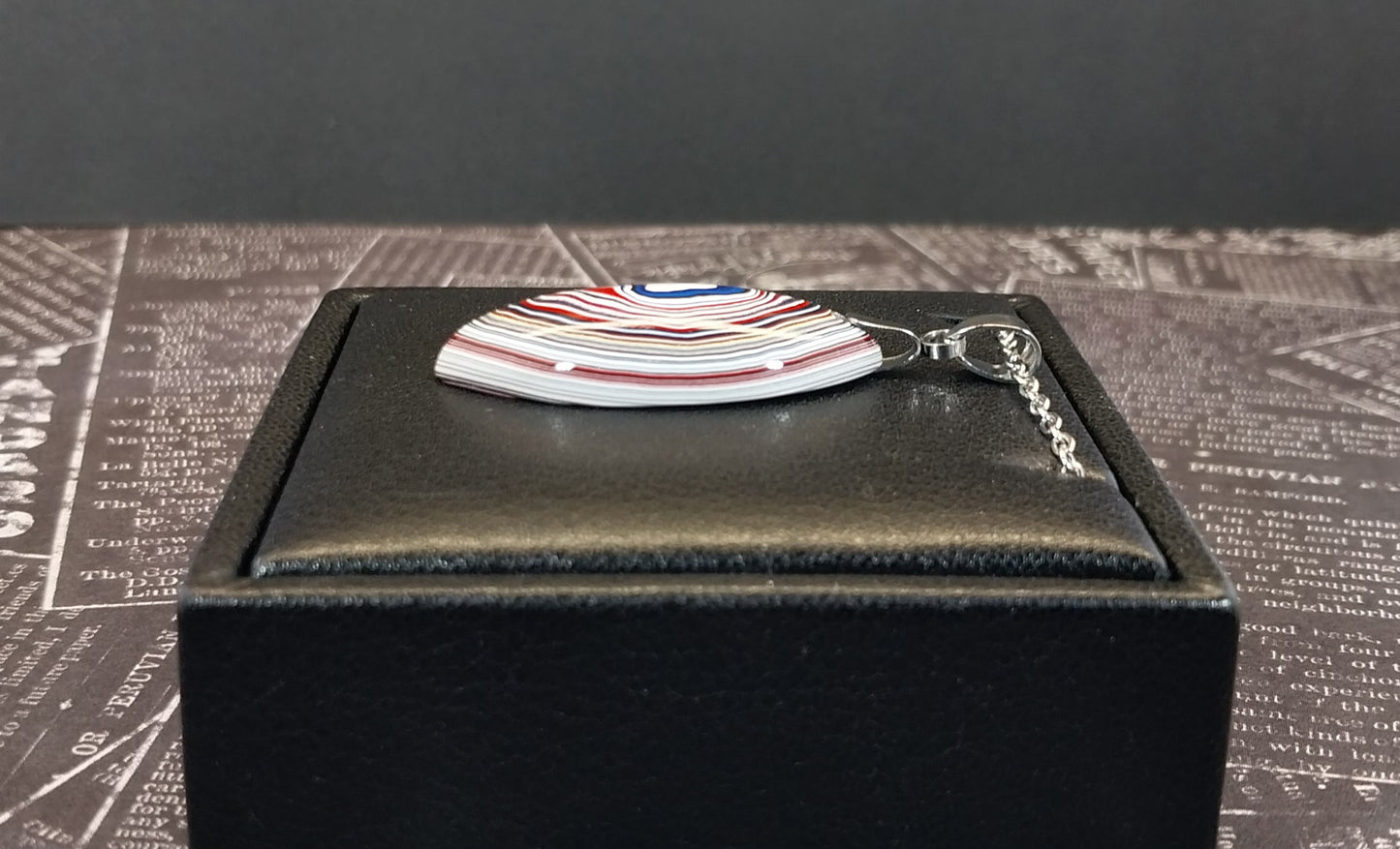 Fordite Necklace, Colorful Recycled, USA Handmade, Recycled EB56
