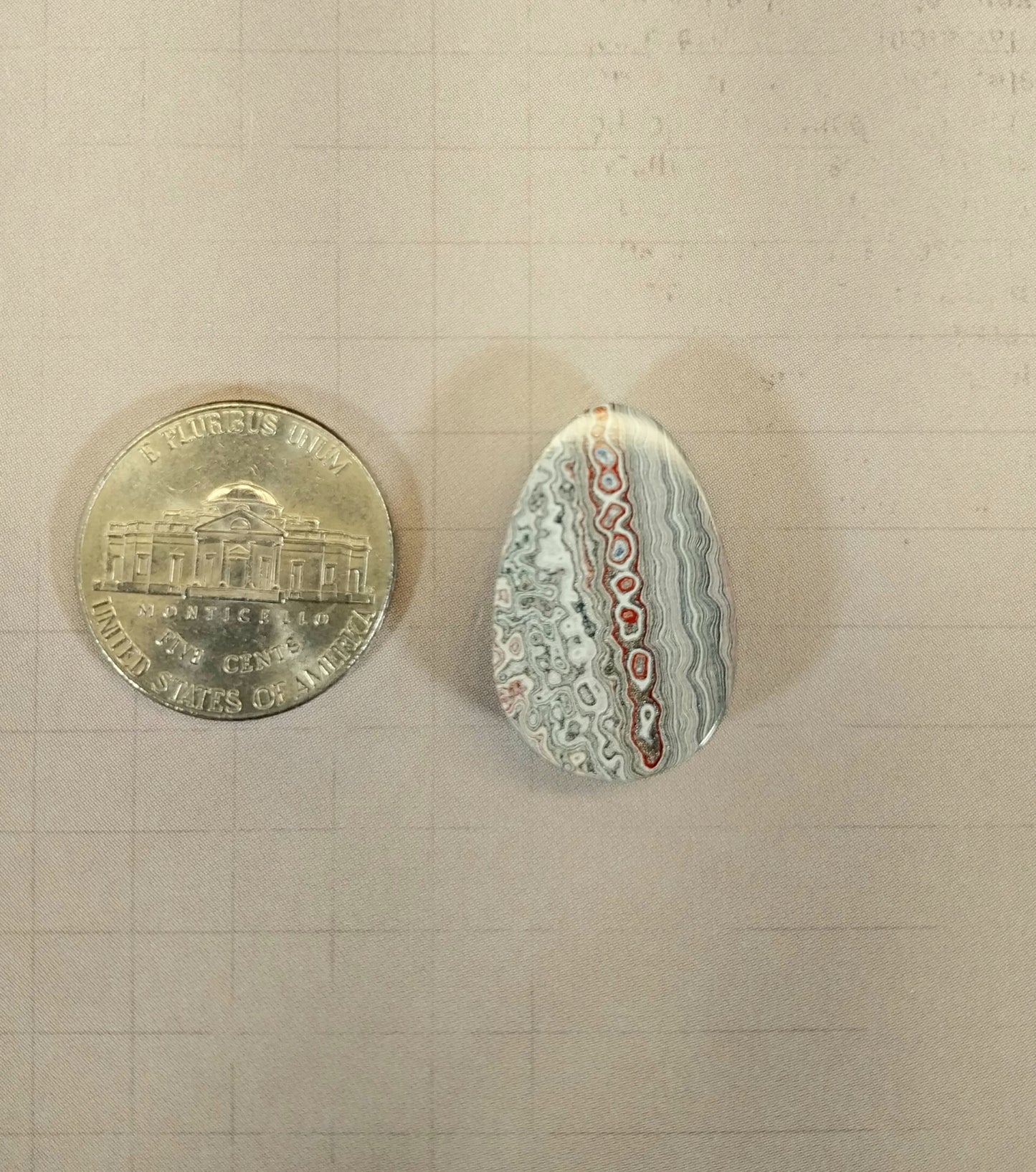 Fordite Cabochon in Domed Teardrop, Happy Agate Studio, EB26