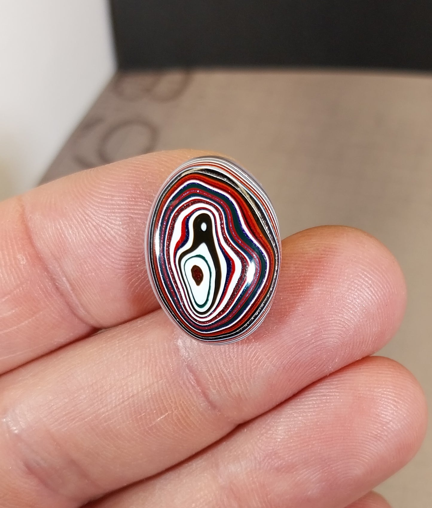 Fordite Cabochon, Polished Fordite, Domed Oval Cabochon, EB8