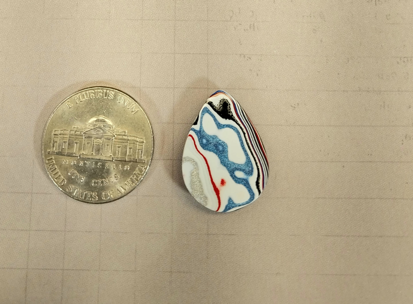 Teardrop Fordite Cabochon For Metalsmithing