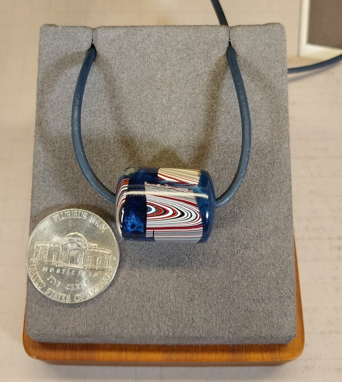 Fordite Bead Necklace, USA Handmade, EB42