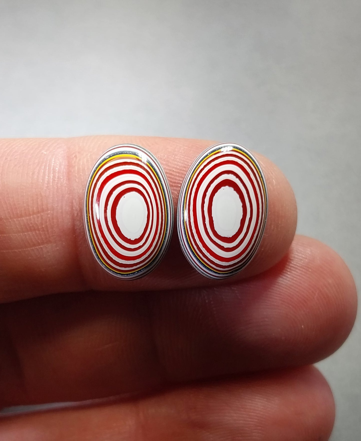 Fordite Cabochon Pair Matching Ovals