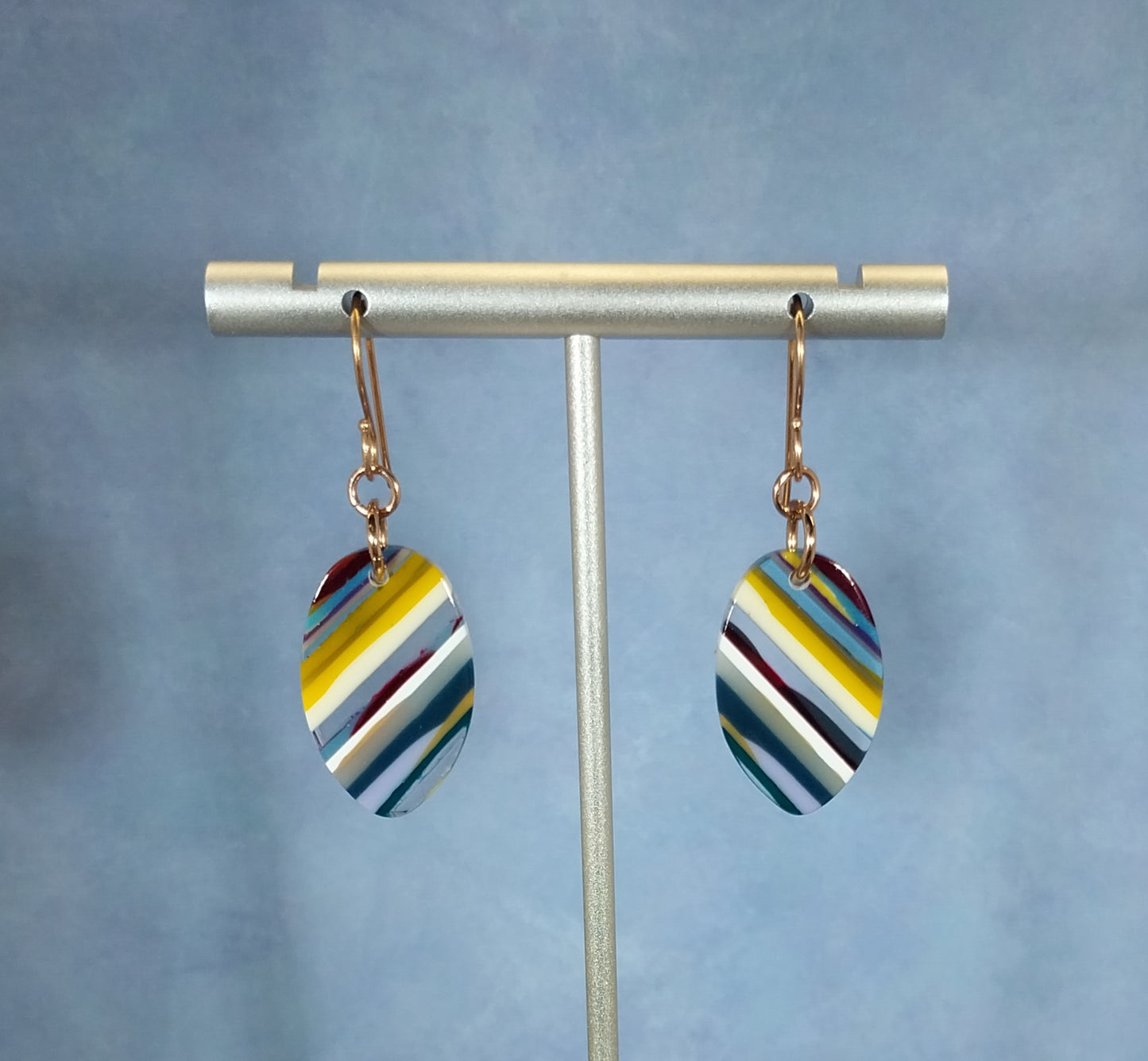 Surfite Earring, Rose Gold Filled Ear Wires, Recycled Surf Board Resin