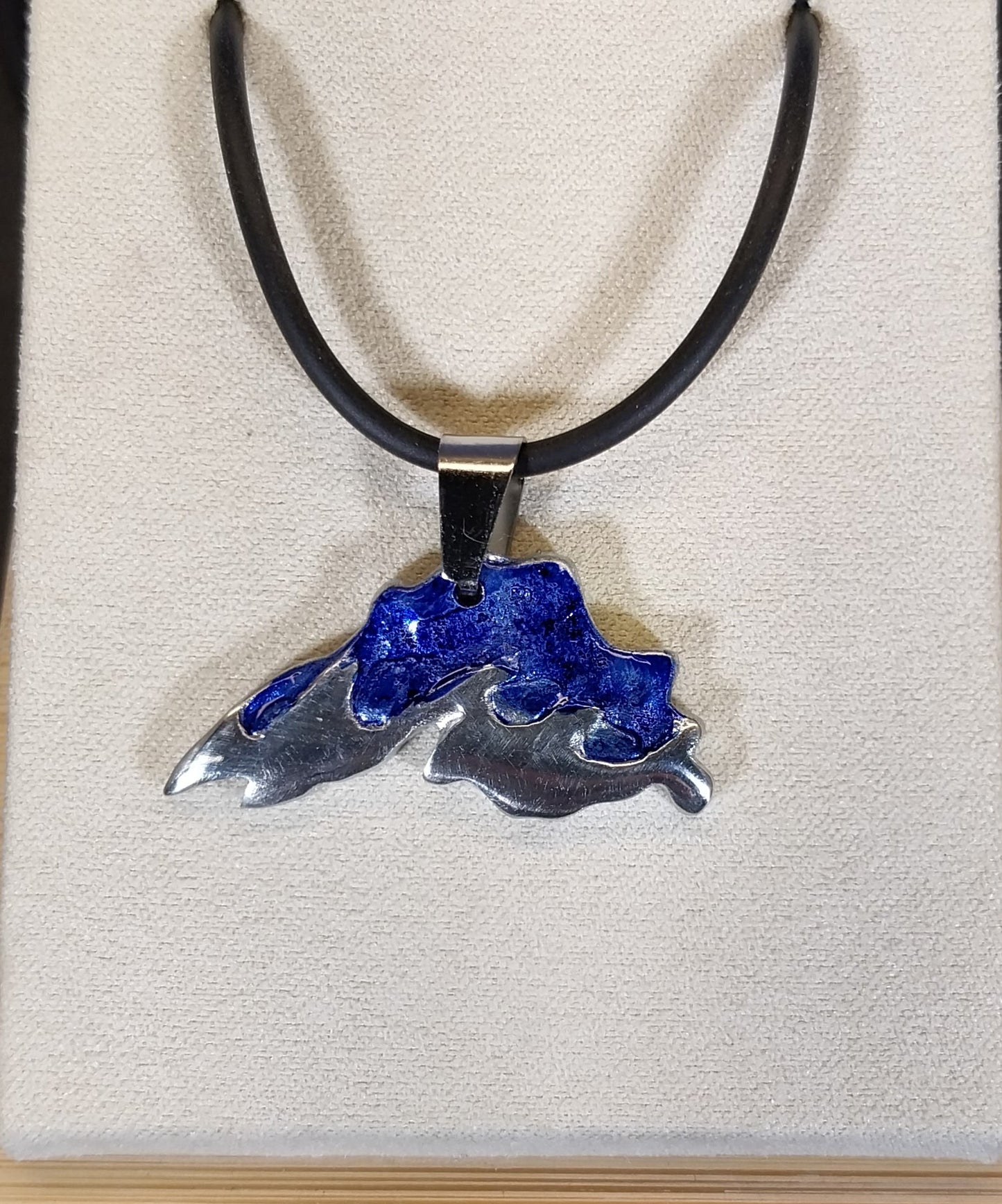 Lake Superior Necklace, Hand Cast Pewter, Unique Lake Superior Gift for Women or Men, W/O W215