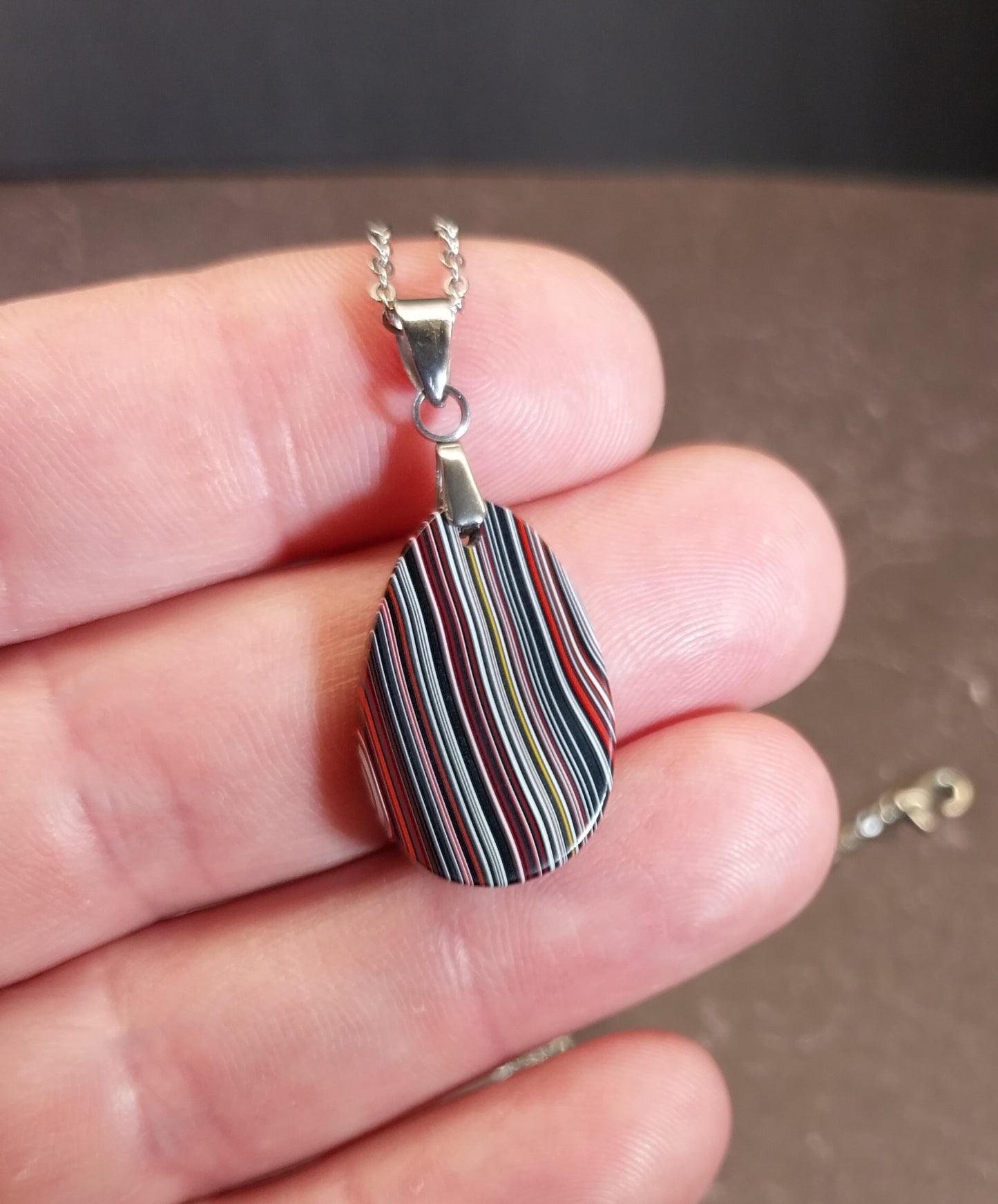 Fordite Necklace, Fordite Necklace Jewelry, USA Handmade, Recycled EB29