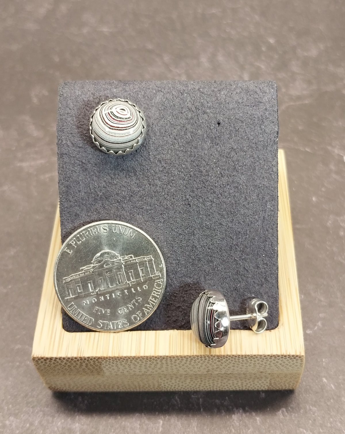 Fordite Silver Stud Earrings