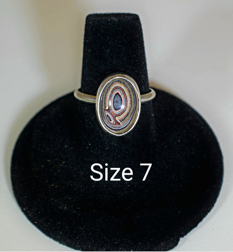 Fordite Silver Ring Vette Ring Pick Your Size