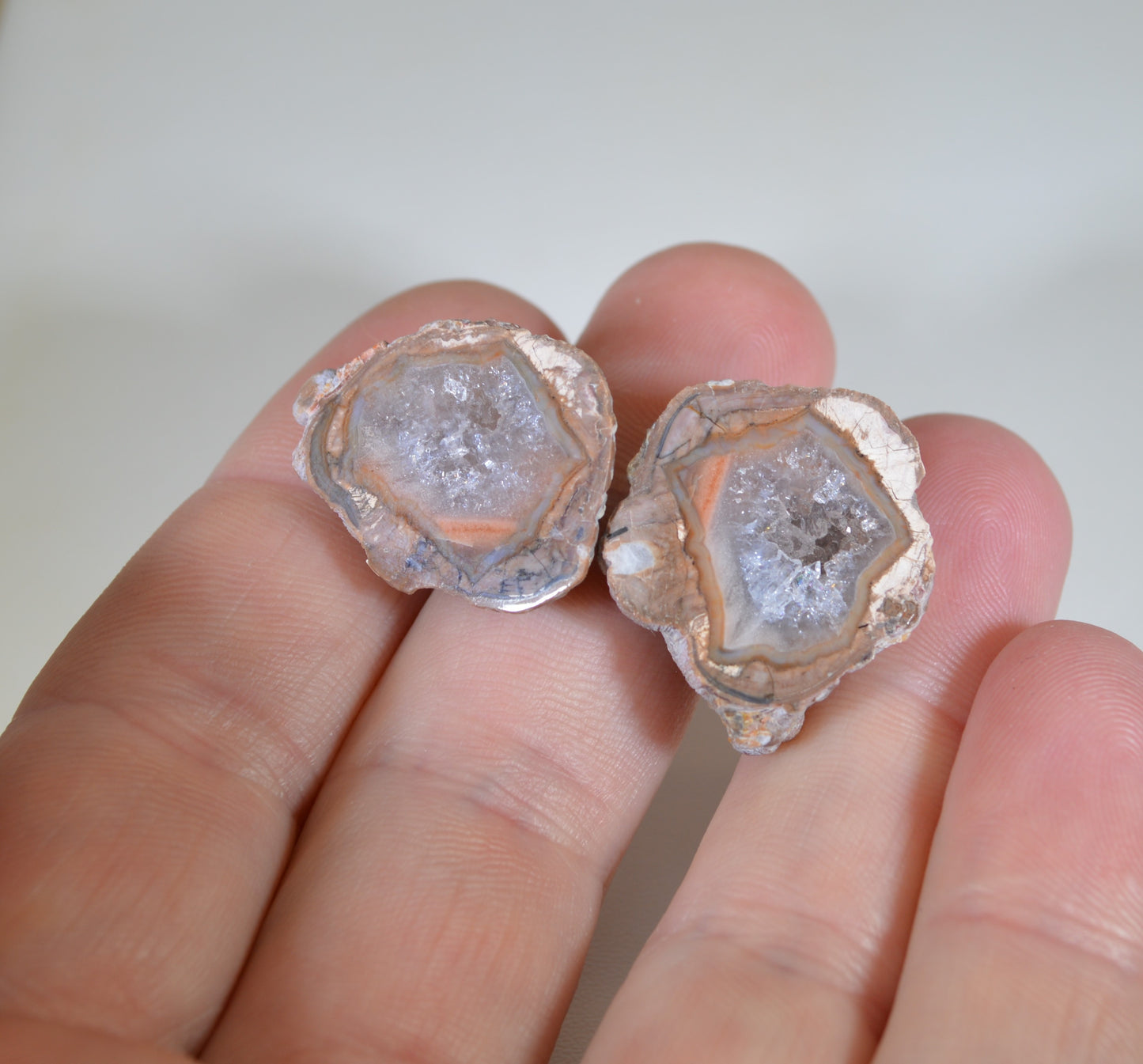 Baker Ranch Agate Geode, SMALL Polished Pair, New Mexico Agate Geode, Egg Agate, Polished Baker Rance Agate