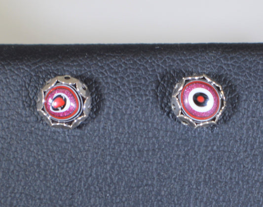 Ohio Fordite Studs, Tuscadero Pink, Solid Sterling Silver, EB109