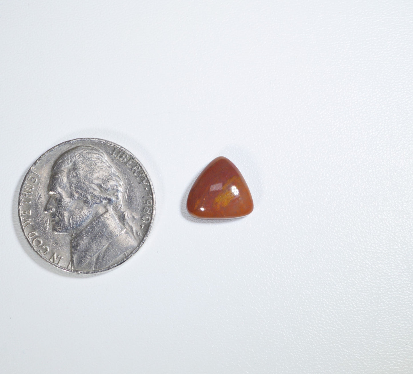 Arizona Rainbow Petrified Wood Cabochon, Tiny Stone for Ring, Trilliant Cabochon