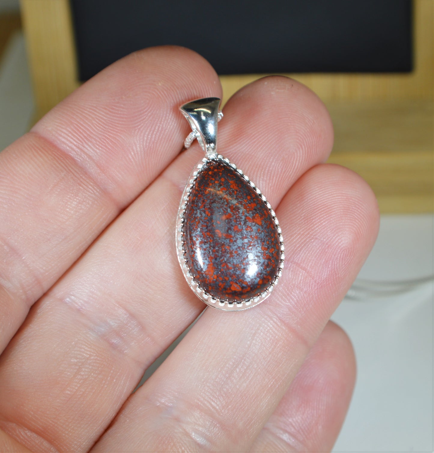 Lake Superior Jasper, Red Jasper Necklace, Wisconsin Handmade, W/O