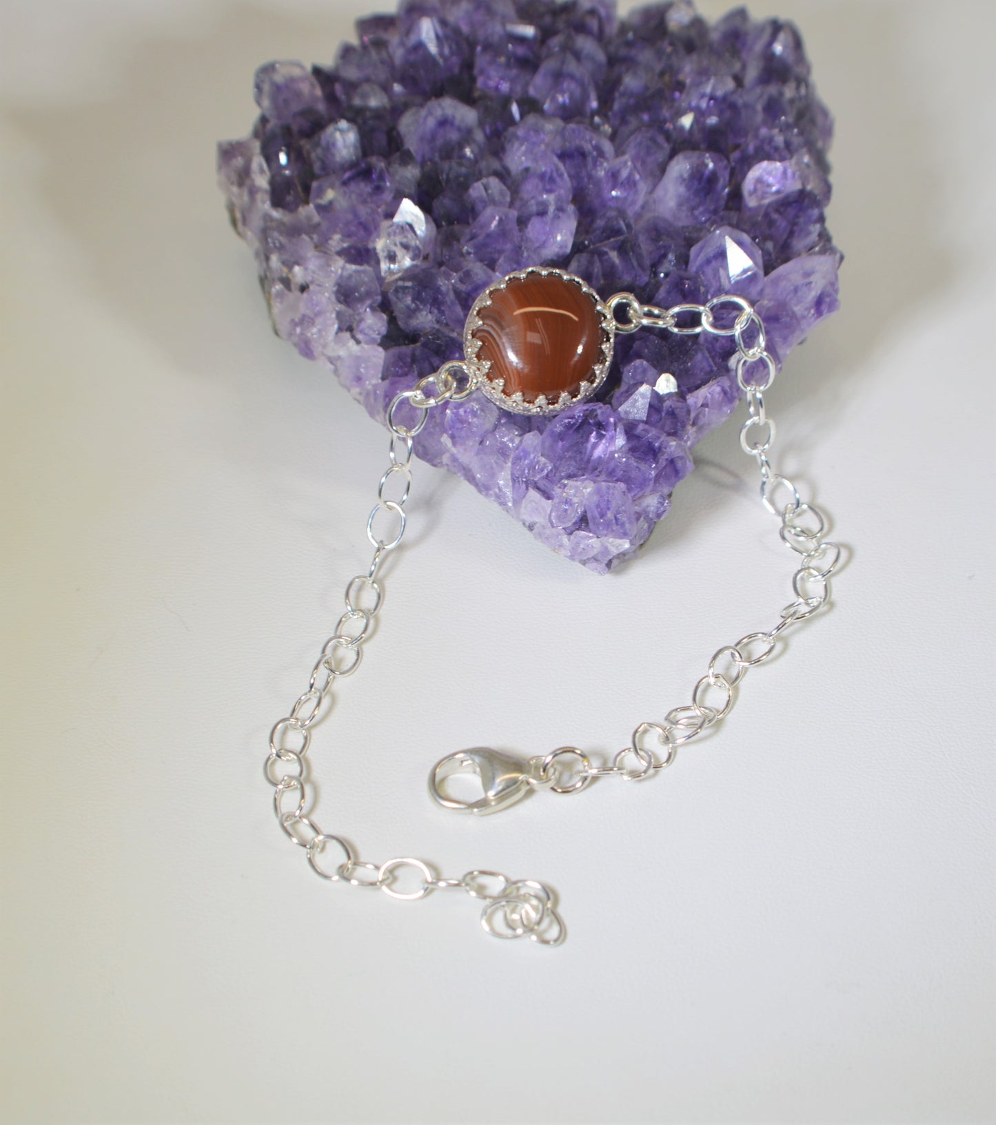 Lake Superior Agate Bracelet, Solid Silver, W/O