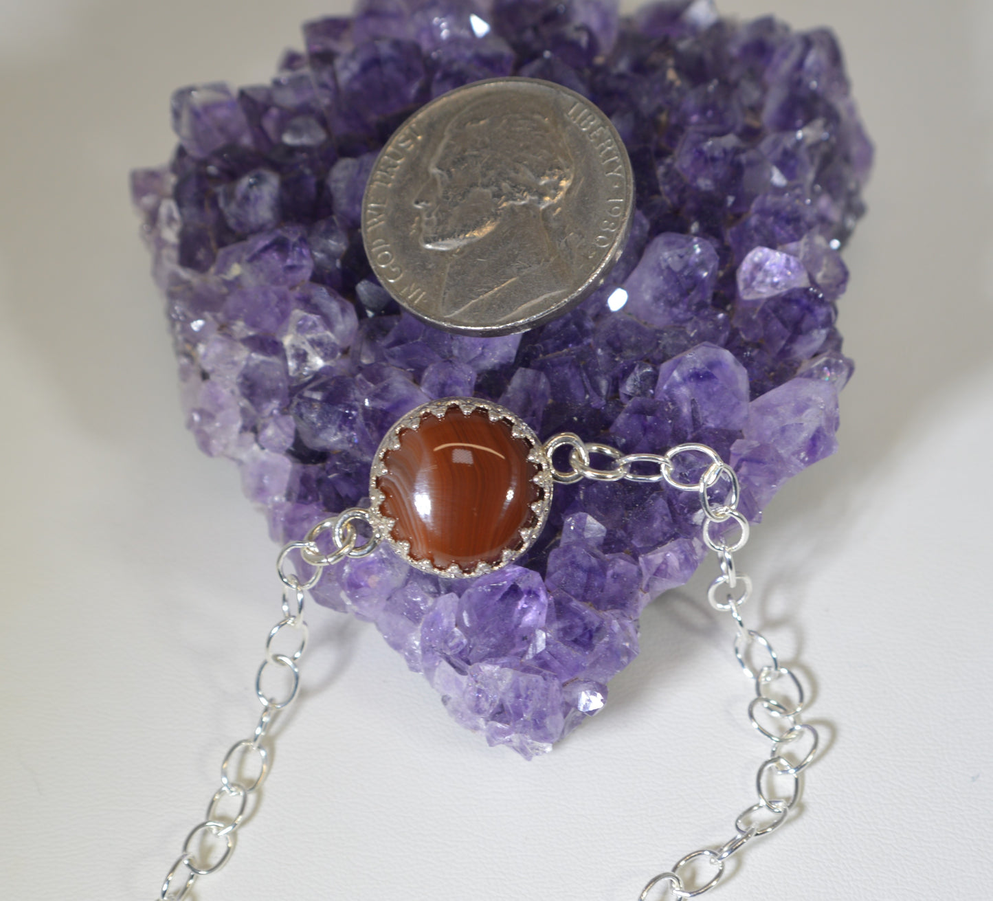 Lake Superior Agate Bracelet, Solid Silver, W/O
