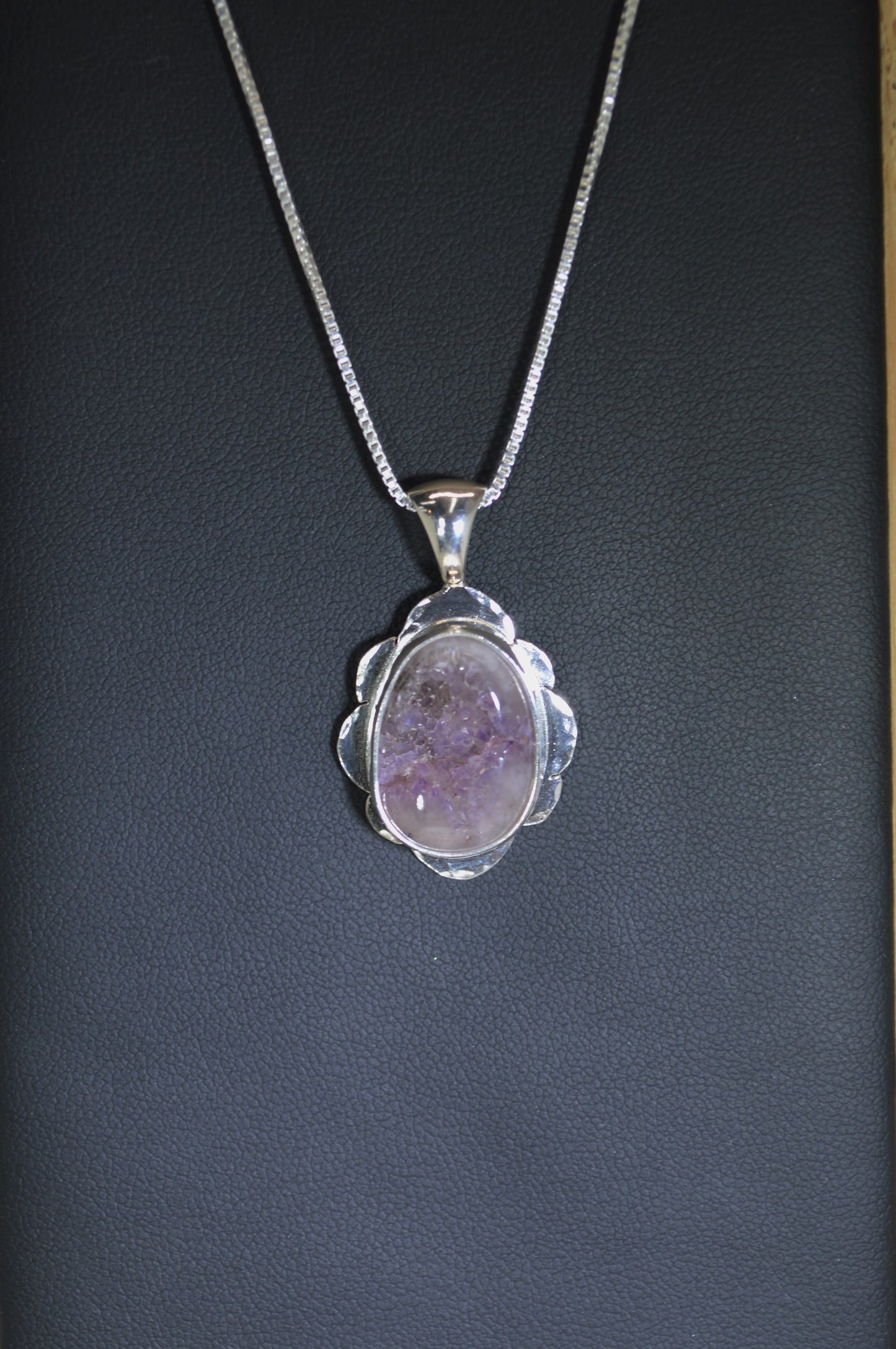 Amethyst Geode Necklace, Solid Silver, Thunder Bay Amethyst Geode, Amethyst Silver Necklace, ES11