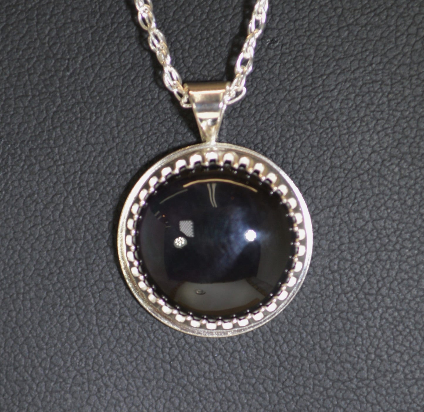 Velvet Obsidian Necklace, Solid Silver, USA Handmade in Wisconsin, Obsidian Necklace