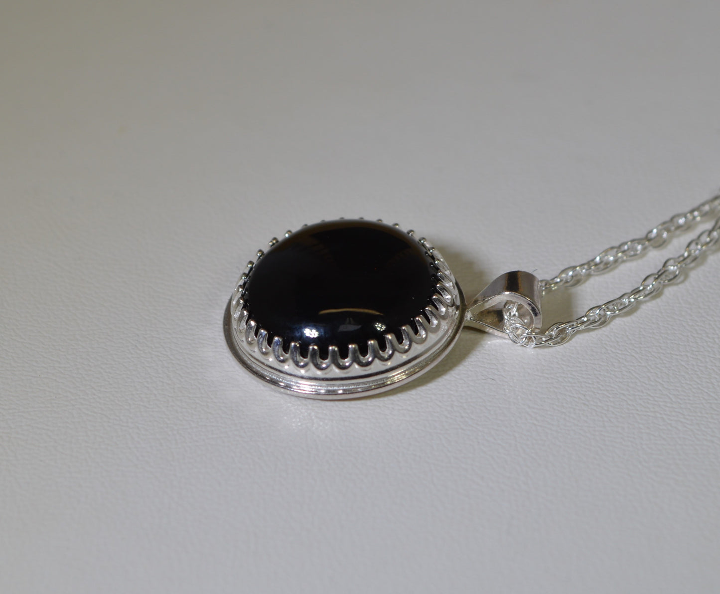 Velvet Obsidian Necklace, Solid Silver, USA Handmade in Wisconsin, Obsidian Necklace