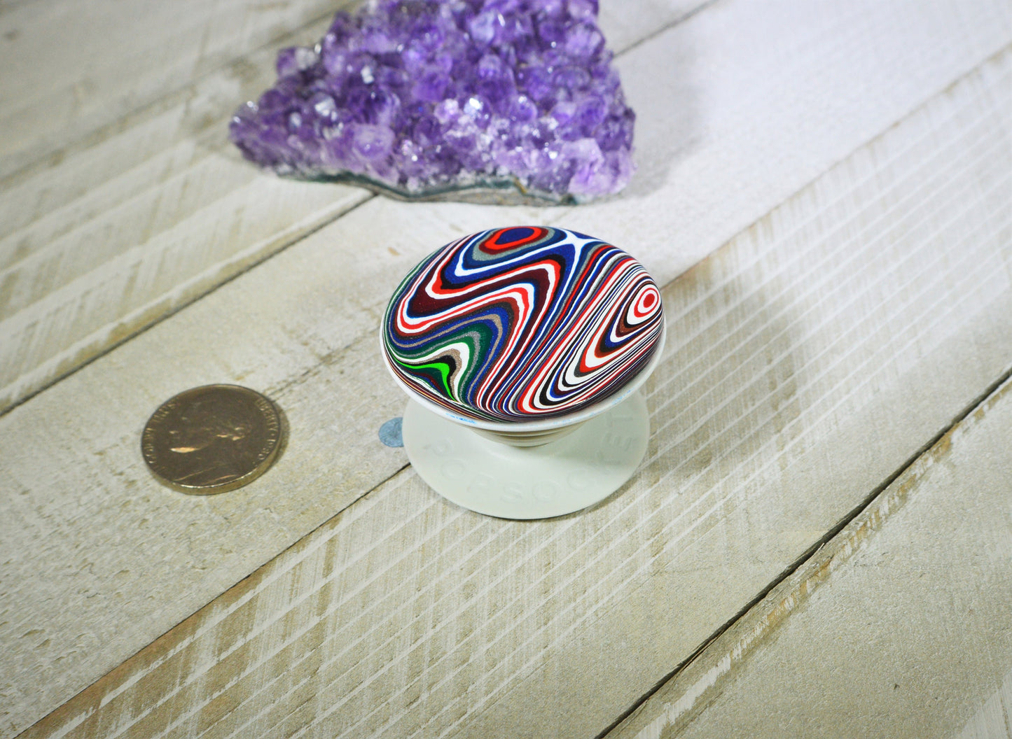 Fordite Cell Phone Holder, Expandable Cell Holder, Phone Stand, W/O