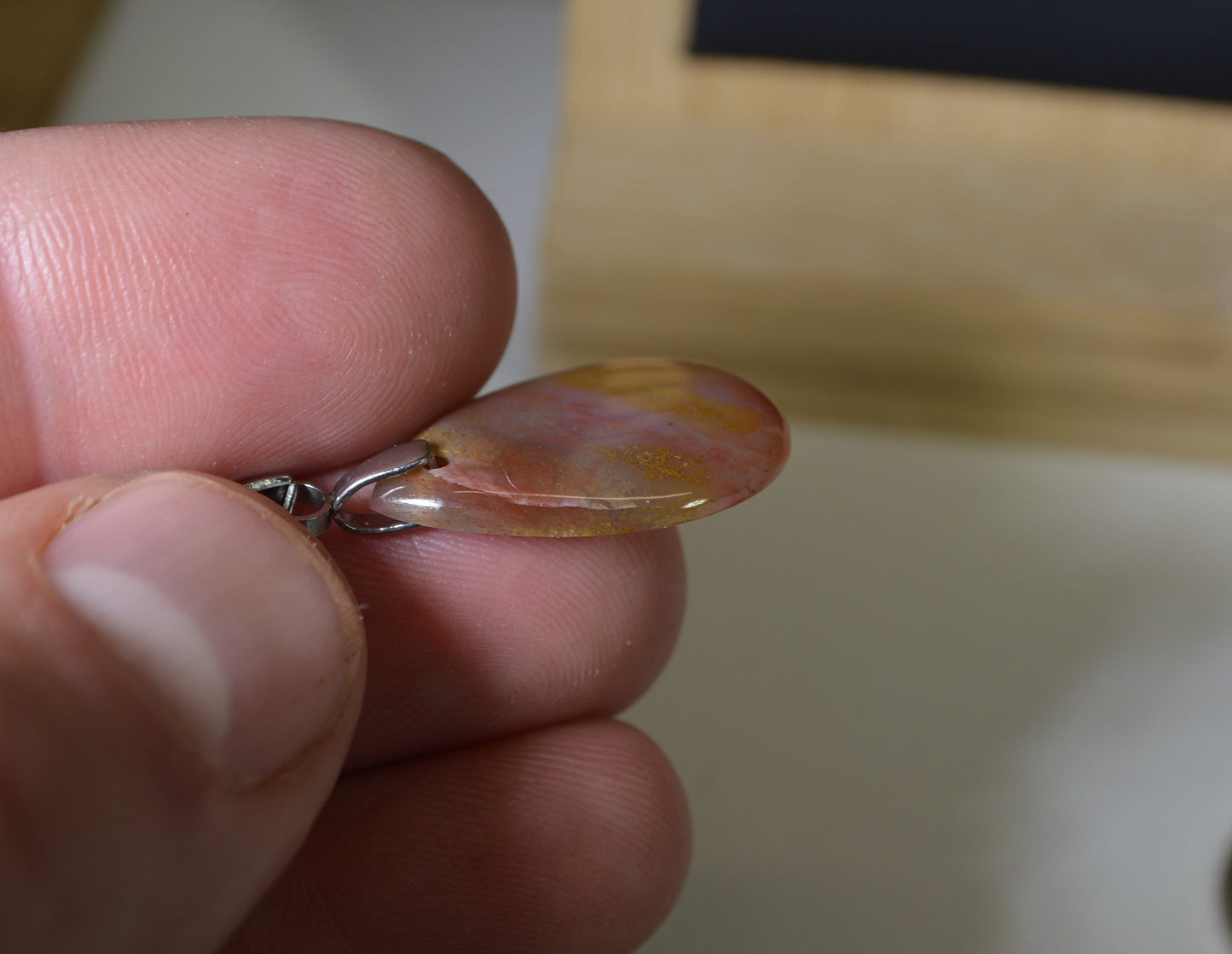 Petrified Wood Necklace, USA Handmade, Arizona Petrified Wood, Artisan Necklace, Natural Stone, Pink and Yellow Necklace, Rockhound, W/O