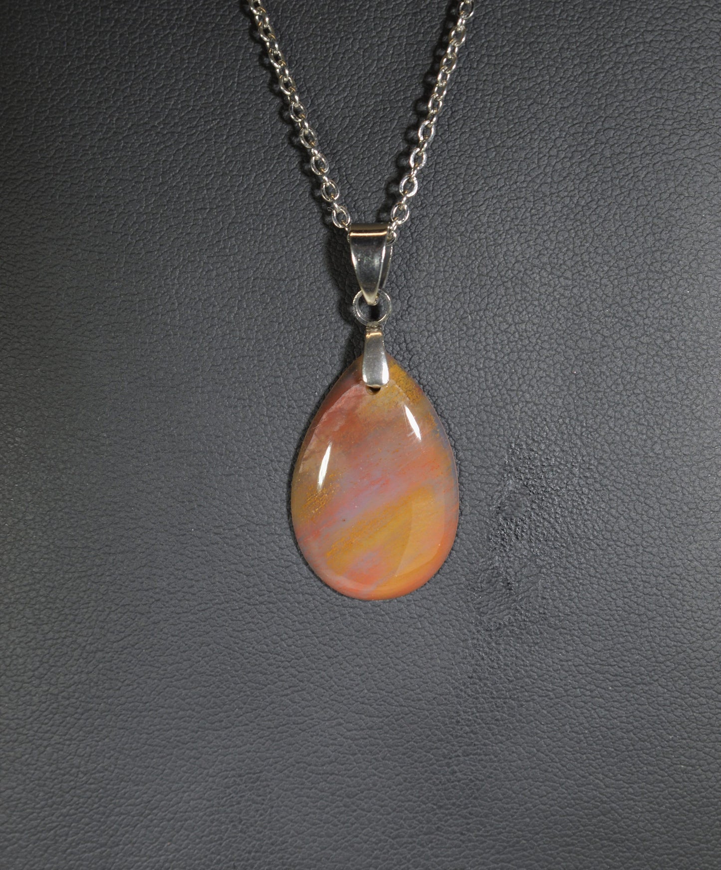 Petrified Wood Necklace, USA Handmade, Arizona Petrified Wood, Artisan Necklace, Natural Stone, Pink and Yellow Necklace, Rockhound, W/O
