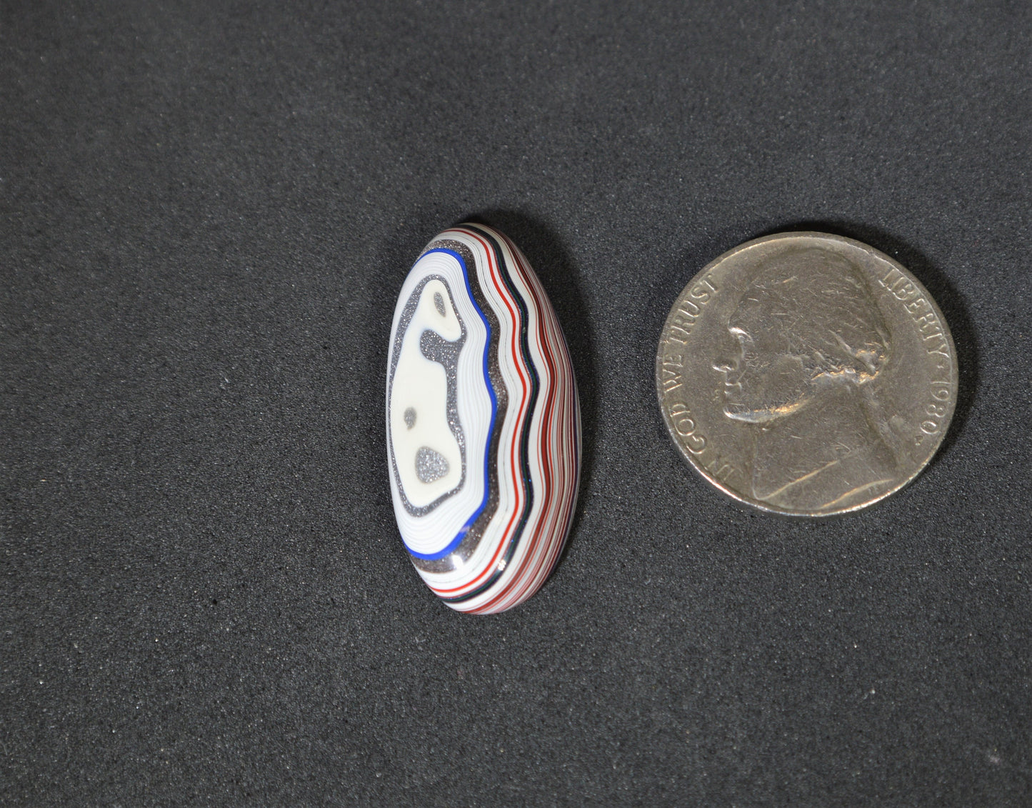 Fordite Cabochon, Domed Oval, Freightliner Fordite, Fordite for Jewelery, Fordite for Collecting, Semi Truck Fordite