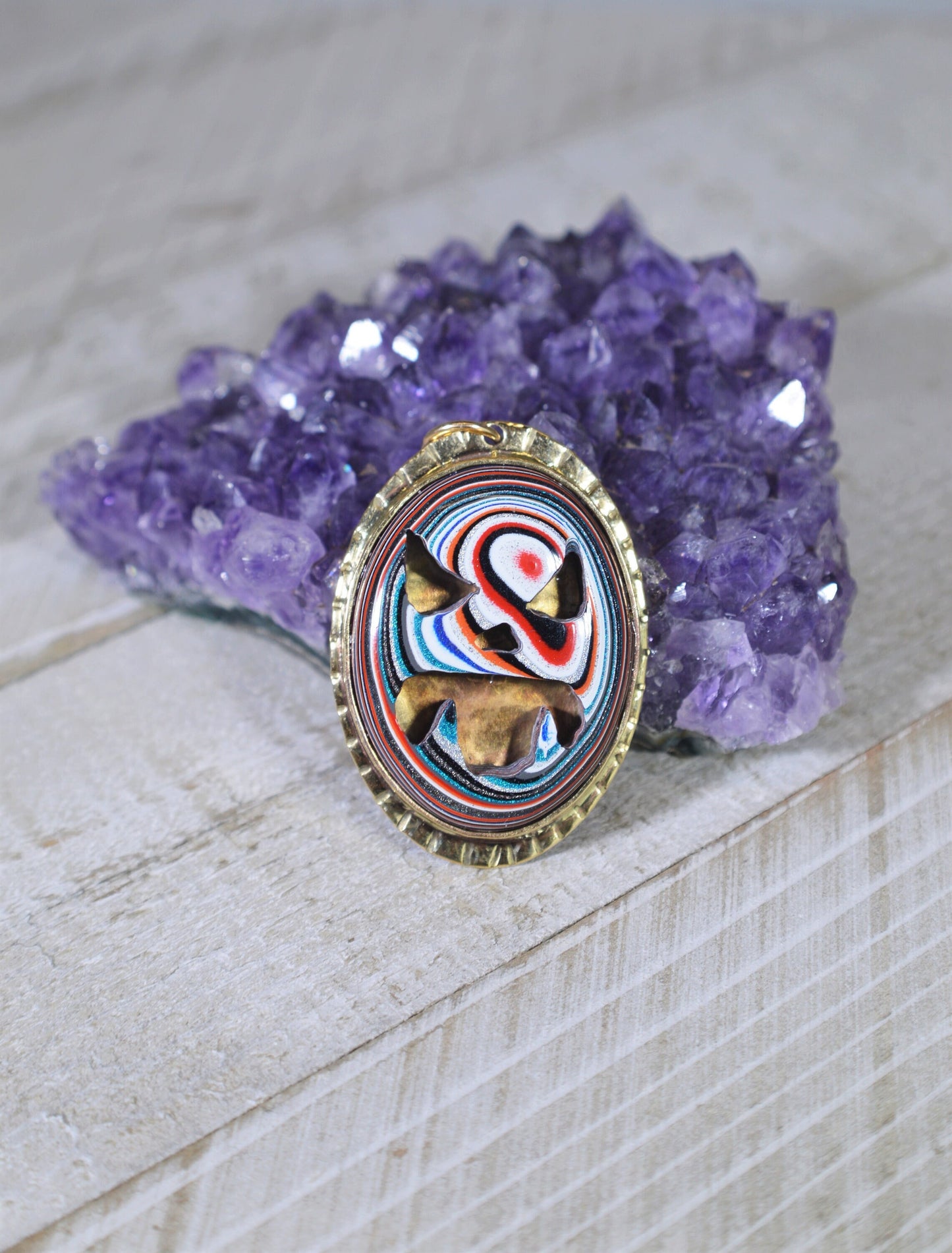Fordite Necklace, Fordite, Monster Necklace, Monster Fangs, Edgy Necklace, Fordite Jewelry, Fordite, Vampire Necklace, W/O