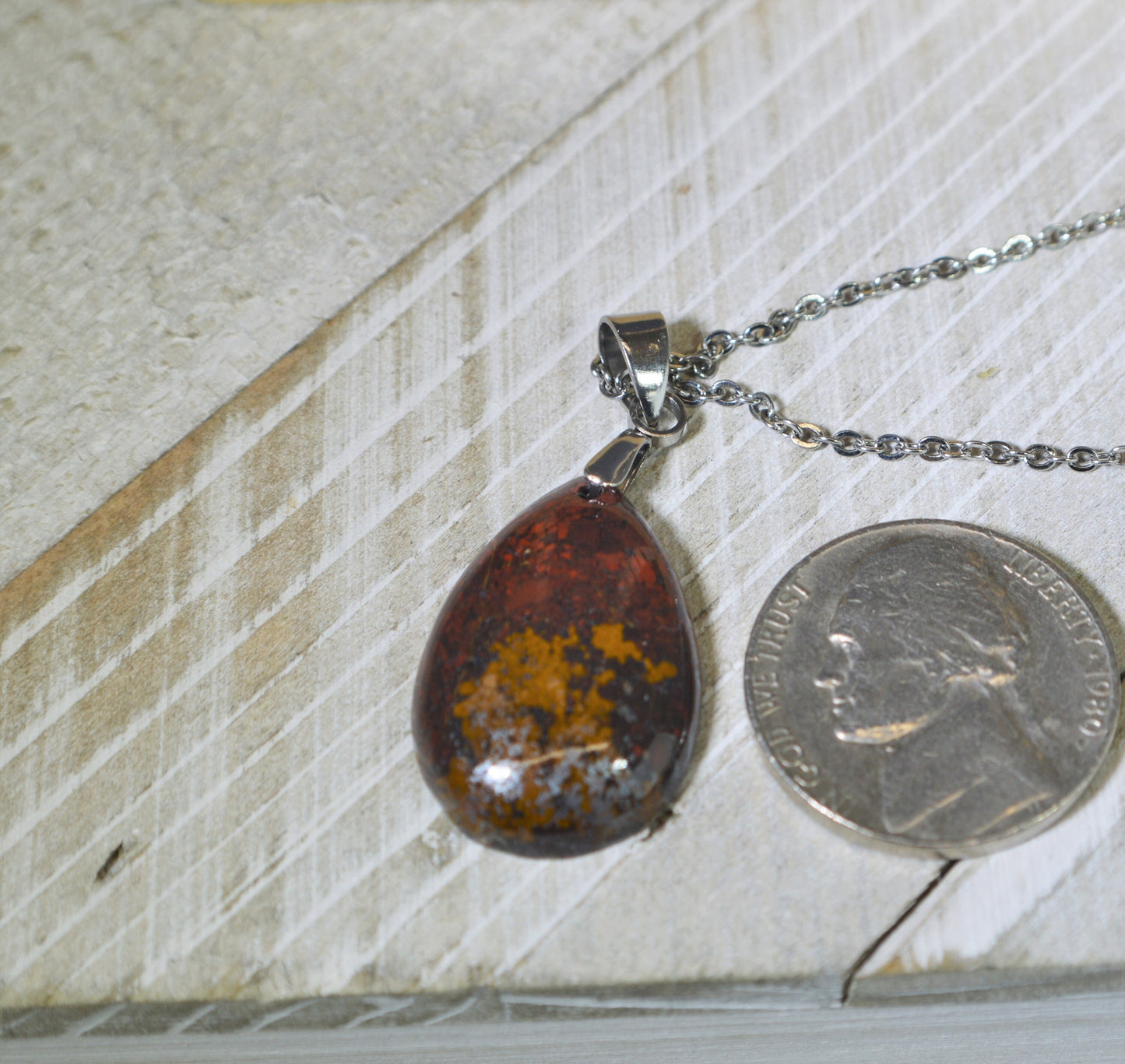 Lake Superior Jasper Necklace, Red Jaspelite, Lake Superior Beach Stone, UP Michigan, Yooper Gift W/O