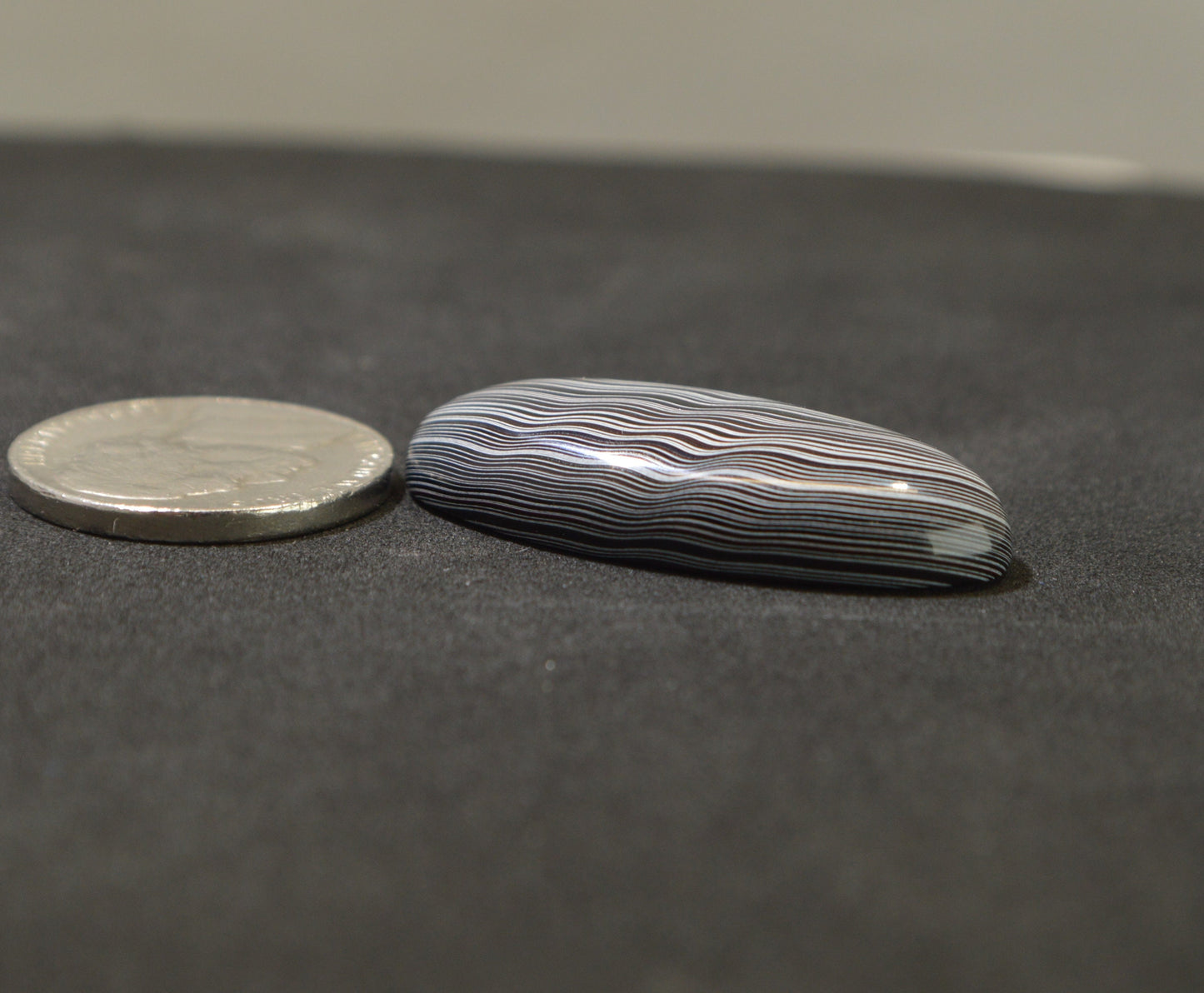 Large Michigan Fordite Cabochon, Illusion Folds, Domed Oval EB122