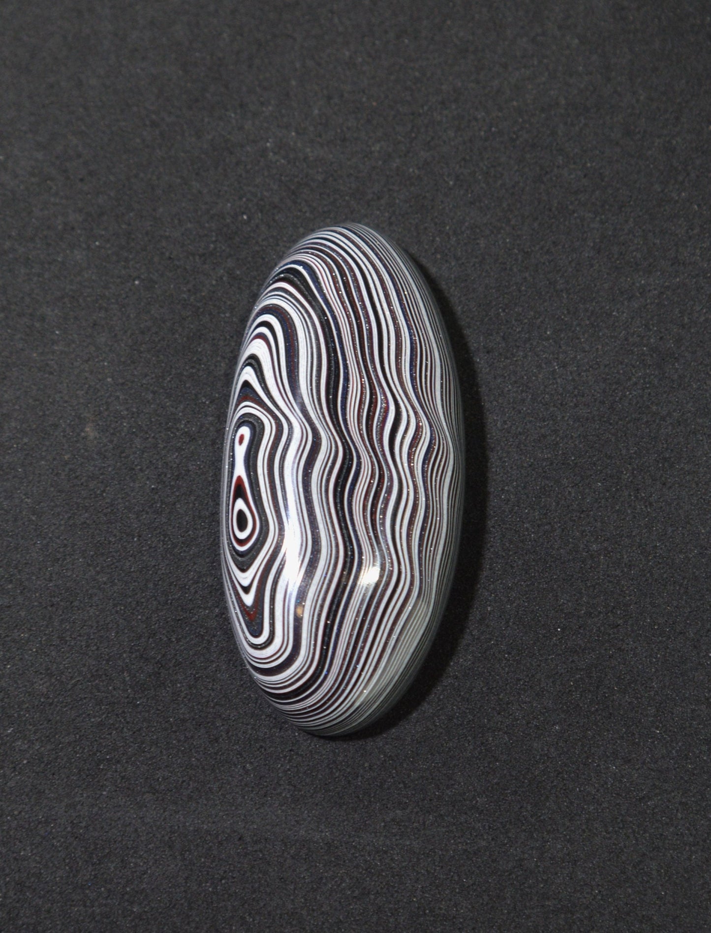 Large Michigan Fordite Cabochon, Illusion Folds, Domed Oval EB122