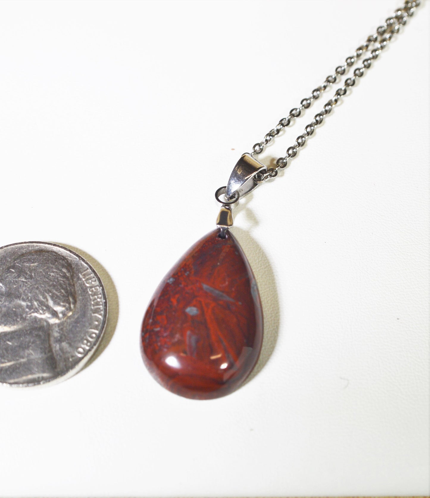 Mary Ellen Jasper Necklace, Minnesota Mary Ellen Jasper, Mary Ellen Jasper Pendant, Stromotolite Jasper Necklace, Red Jasper Pendant, BIF W/O