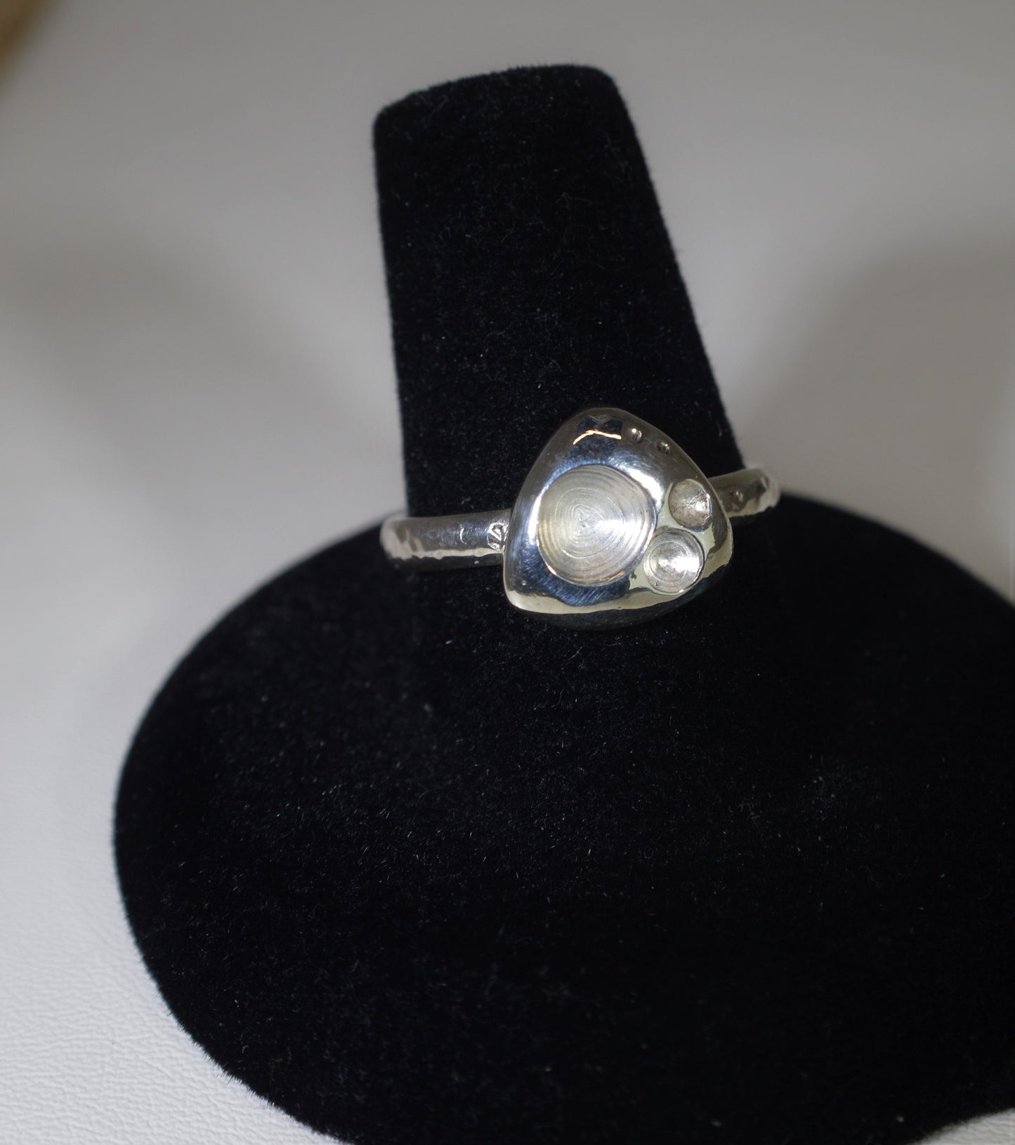 Silver Metal Art Ring, Silver Statement Ring, Geometric Ring, USA Handmade, Solid Silver Ring