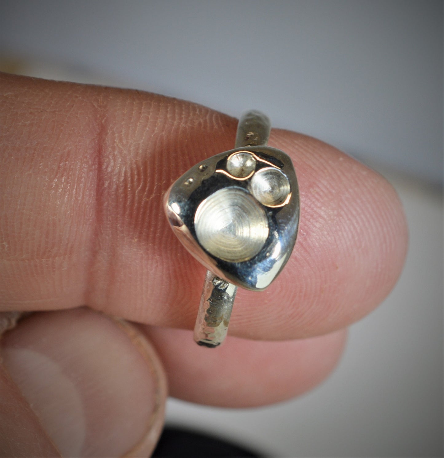 Silver Metal Art Ring, Silver Statement Ring, Geometric Ring, USA Handmade, Solid Silver Ring