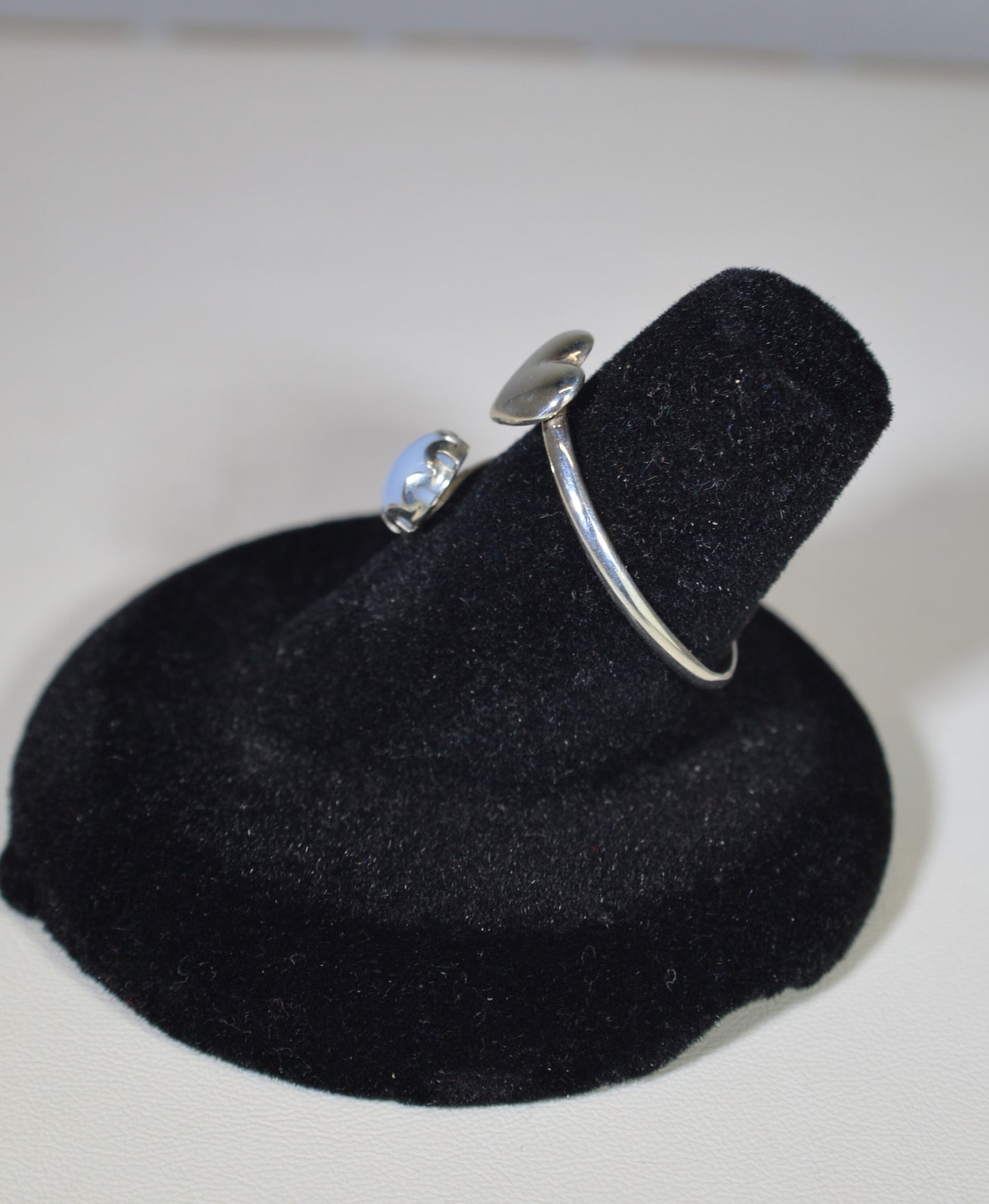 Natural Idaho Blue Opal Silver Adjustable Ring an Opal Heart Ring Gift for Her